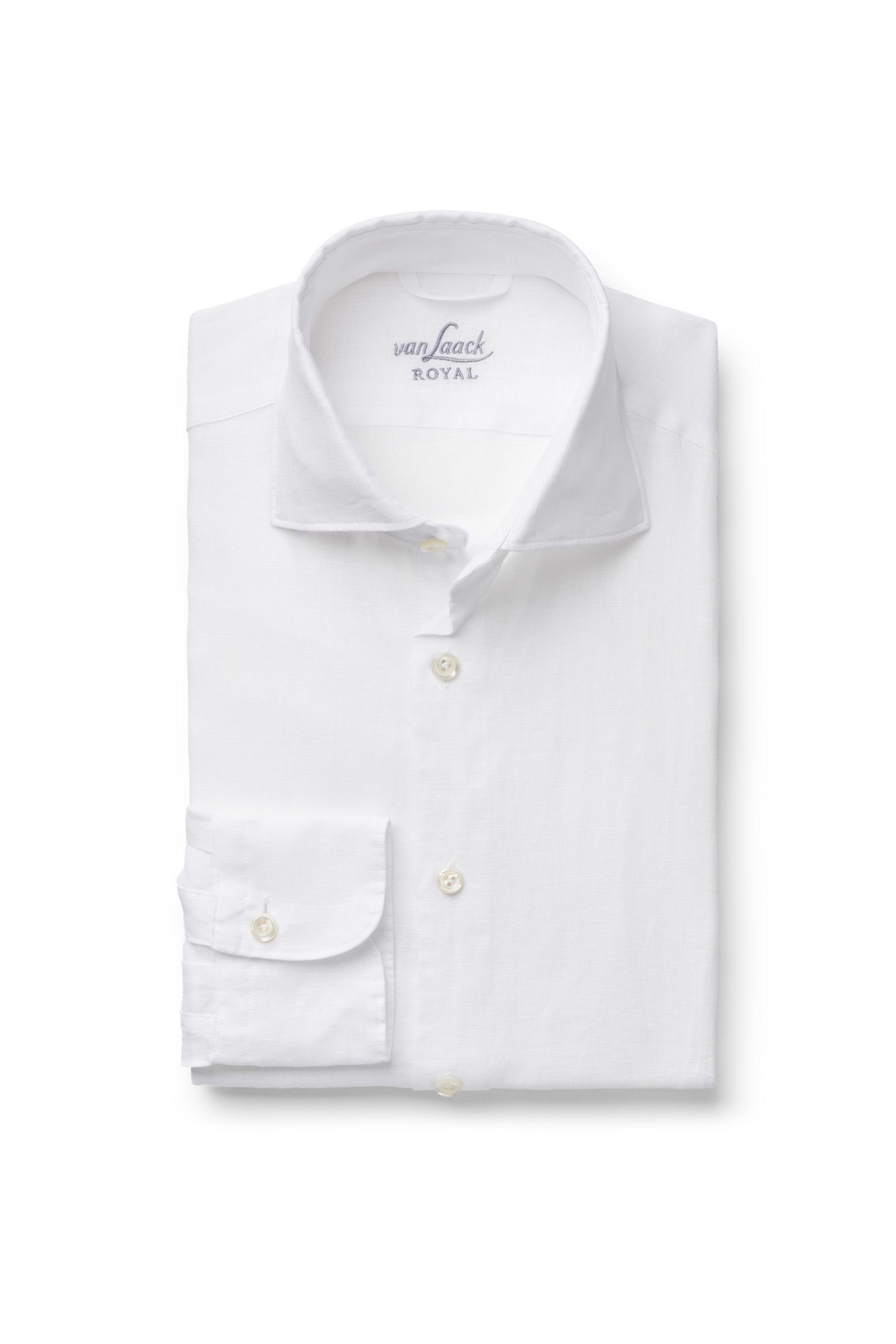 Linen shirt 'Livara Tailor Fit' shark collar white