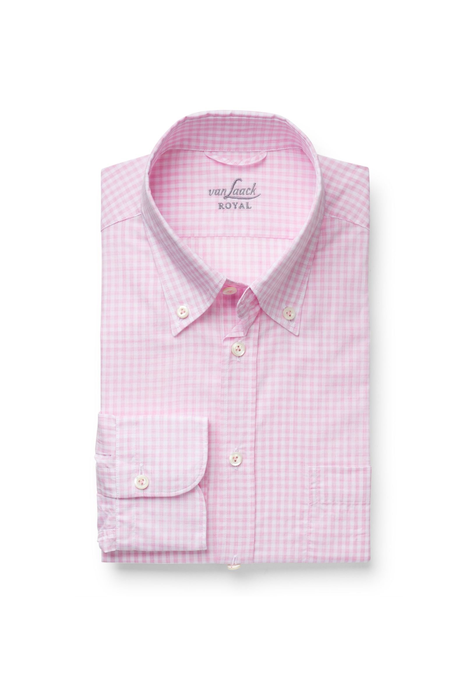 Casual shirt 'Lalon Tailor Fit' button-down collar rose checked
