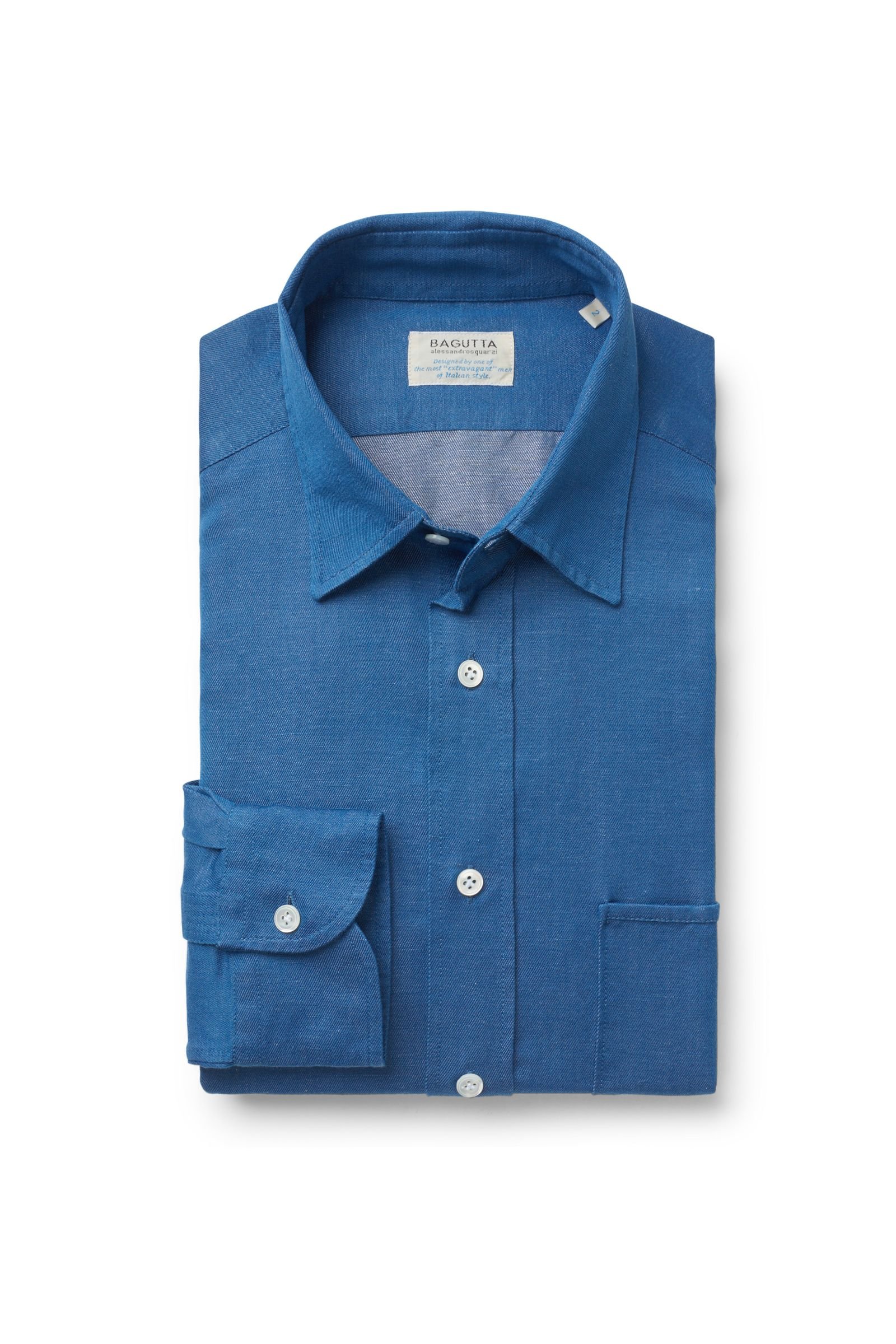 Casual shirt 'St Tropez' Kent collar blue
