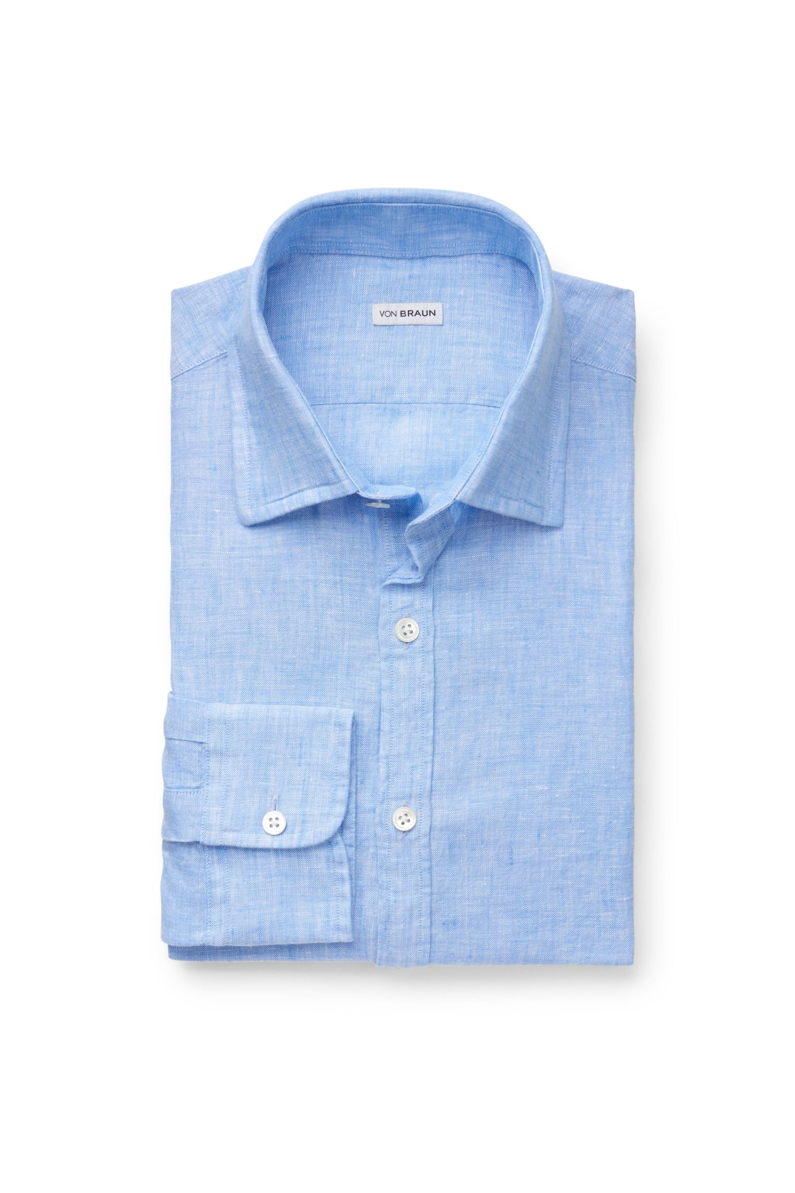 Linen shirt Kent collar light blue
