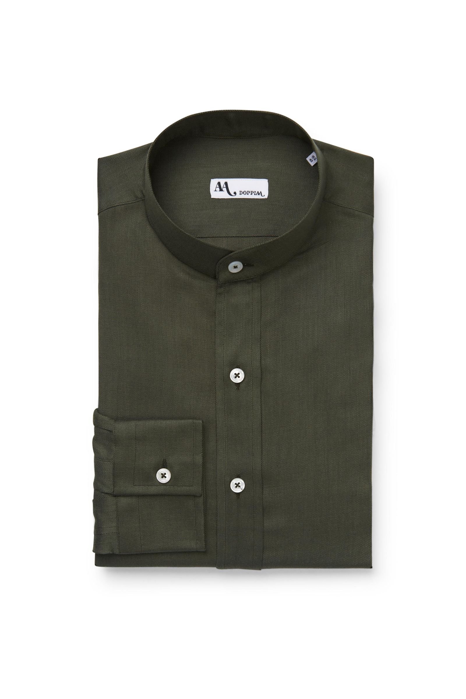 Casual shirt 'Aamilcare' grandad collar olive