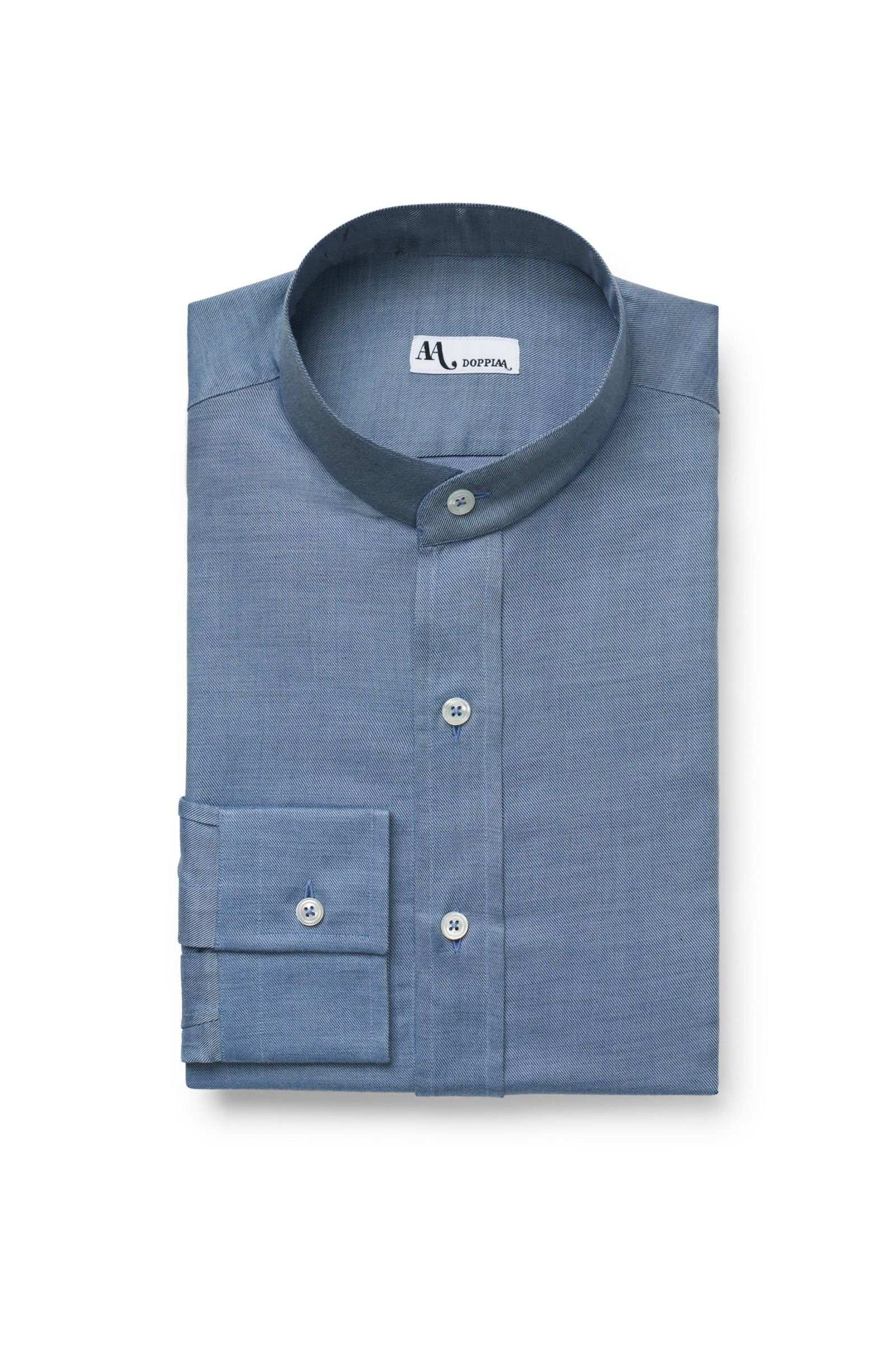 Casual shirt 'Aamilcare' grandad collar grey-blue