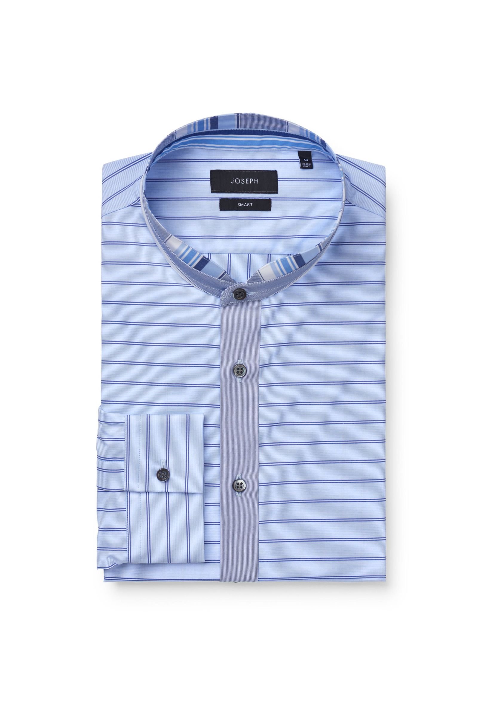 Casual shirt 'Mentone' grandad collar light blue striped