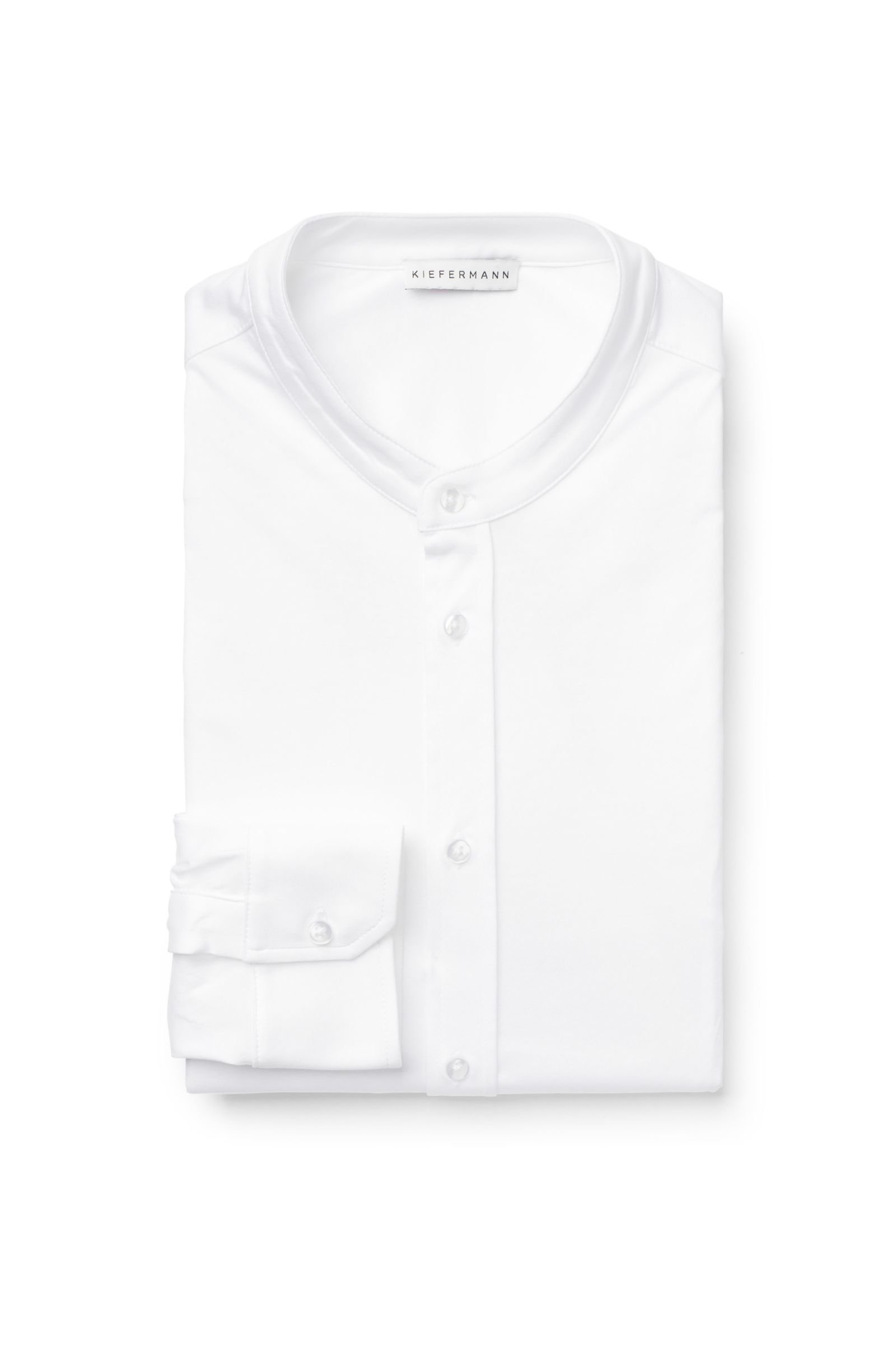 Jersey-Hemd 'Antonio' Grandad-Kragen weiß