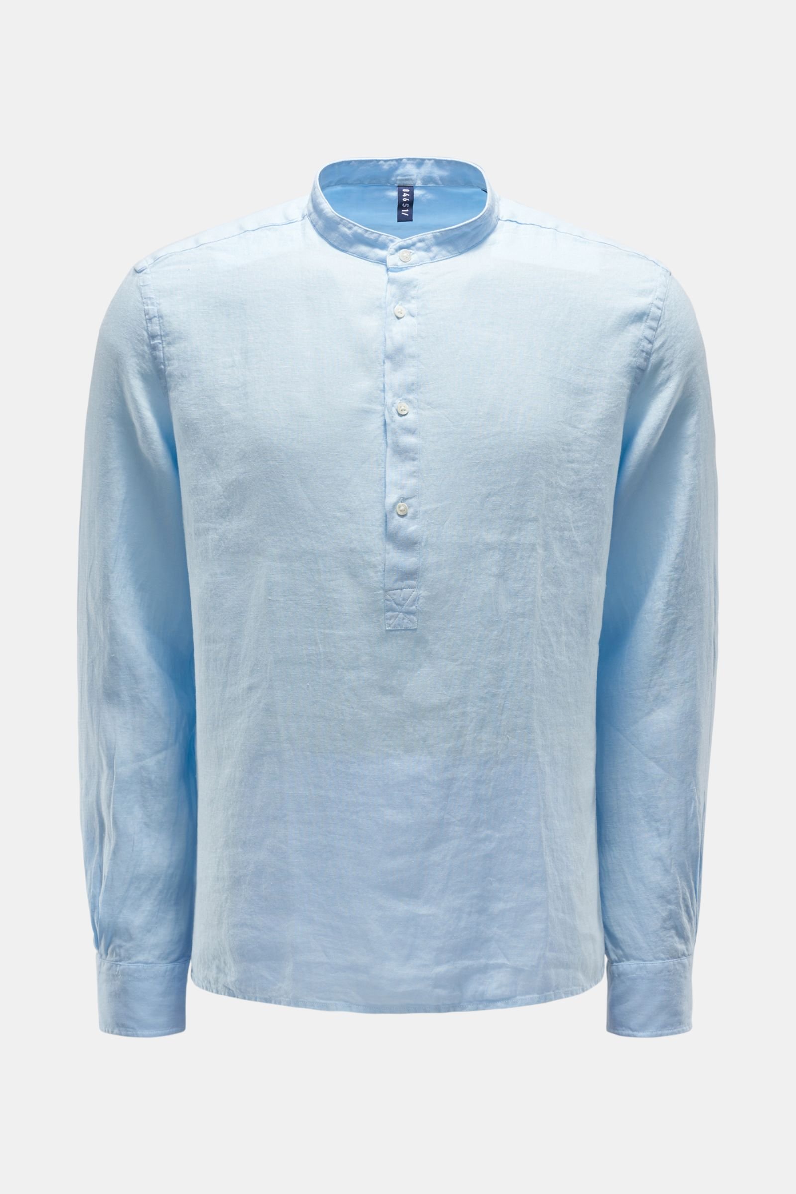 Popover shirt grandad collar pastel blue