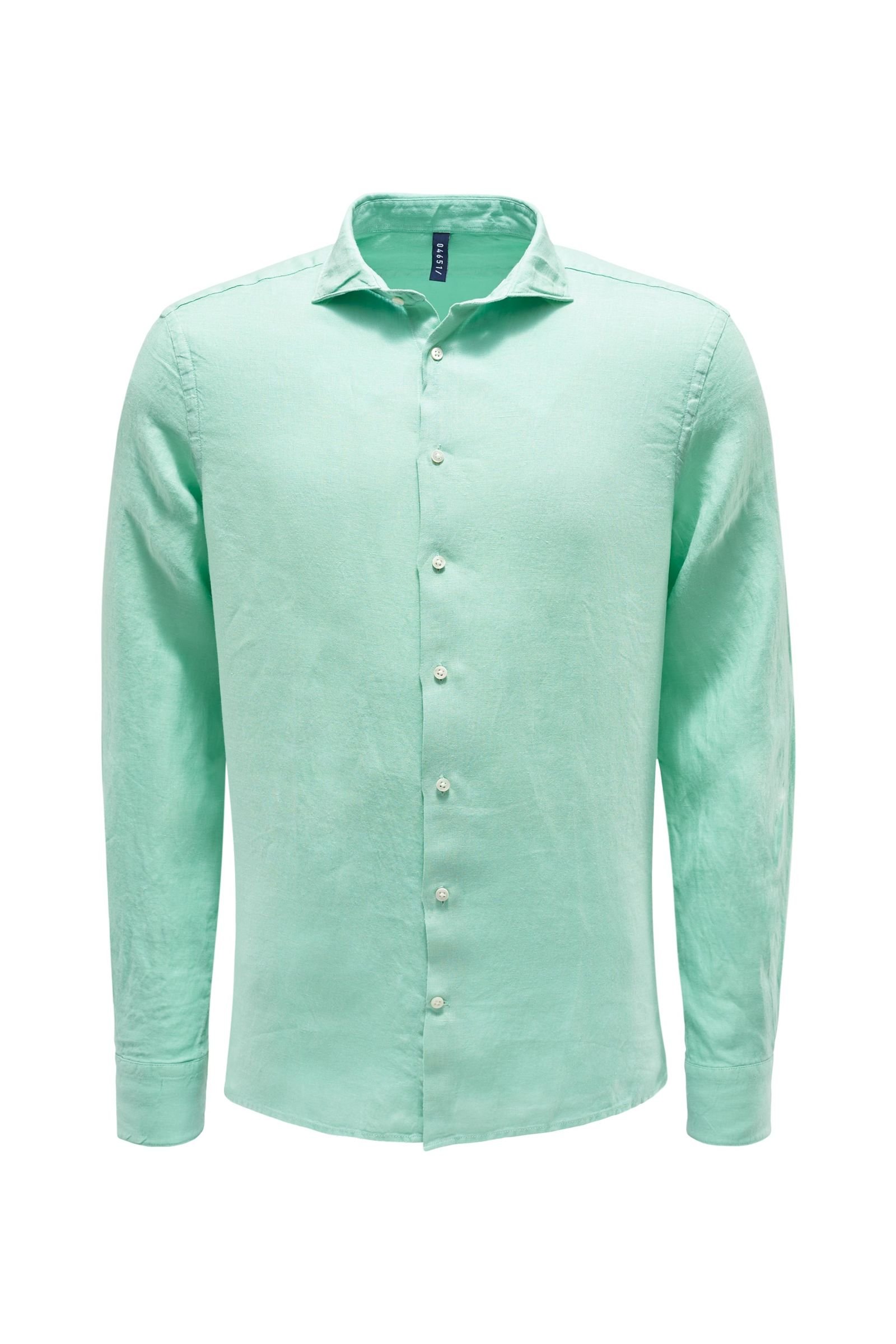 Linen shirt shark collar mint green