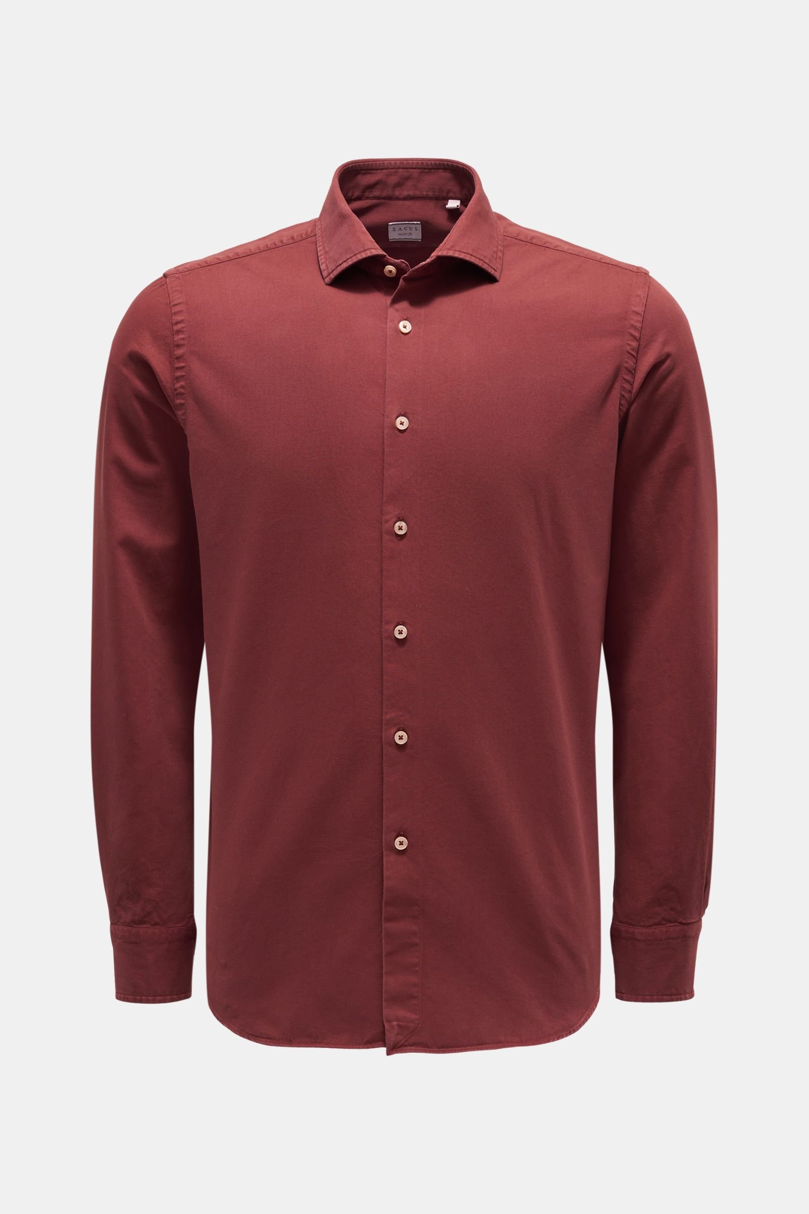 Casual shirt 'Tailor Fit' shark collar rust brown