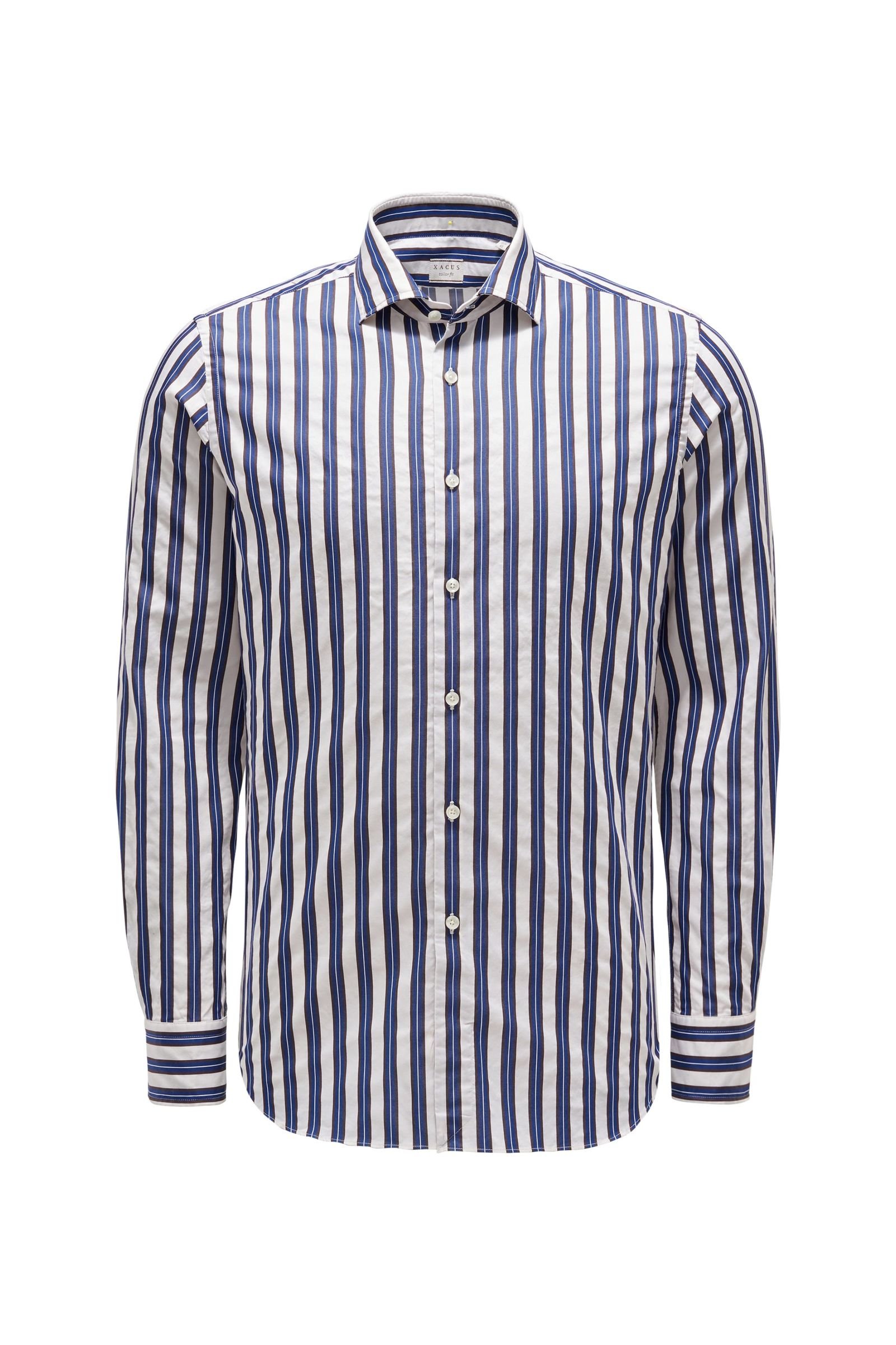 Casual shirt 'Tailor Fit' shark collar navy/off-white striped