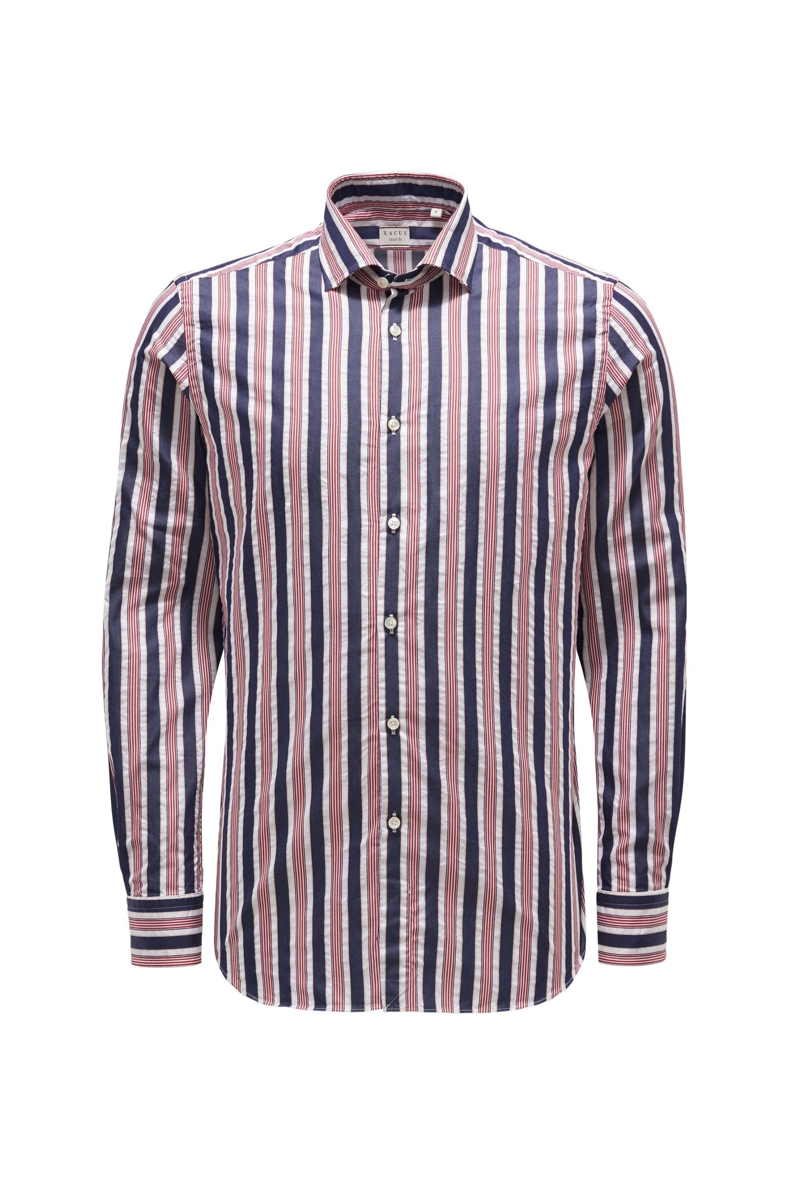 Casual shirt 'Tailor Fit' shark collar navy/red striped