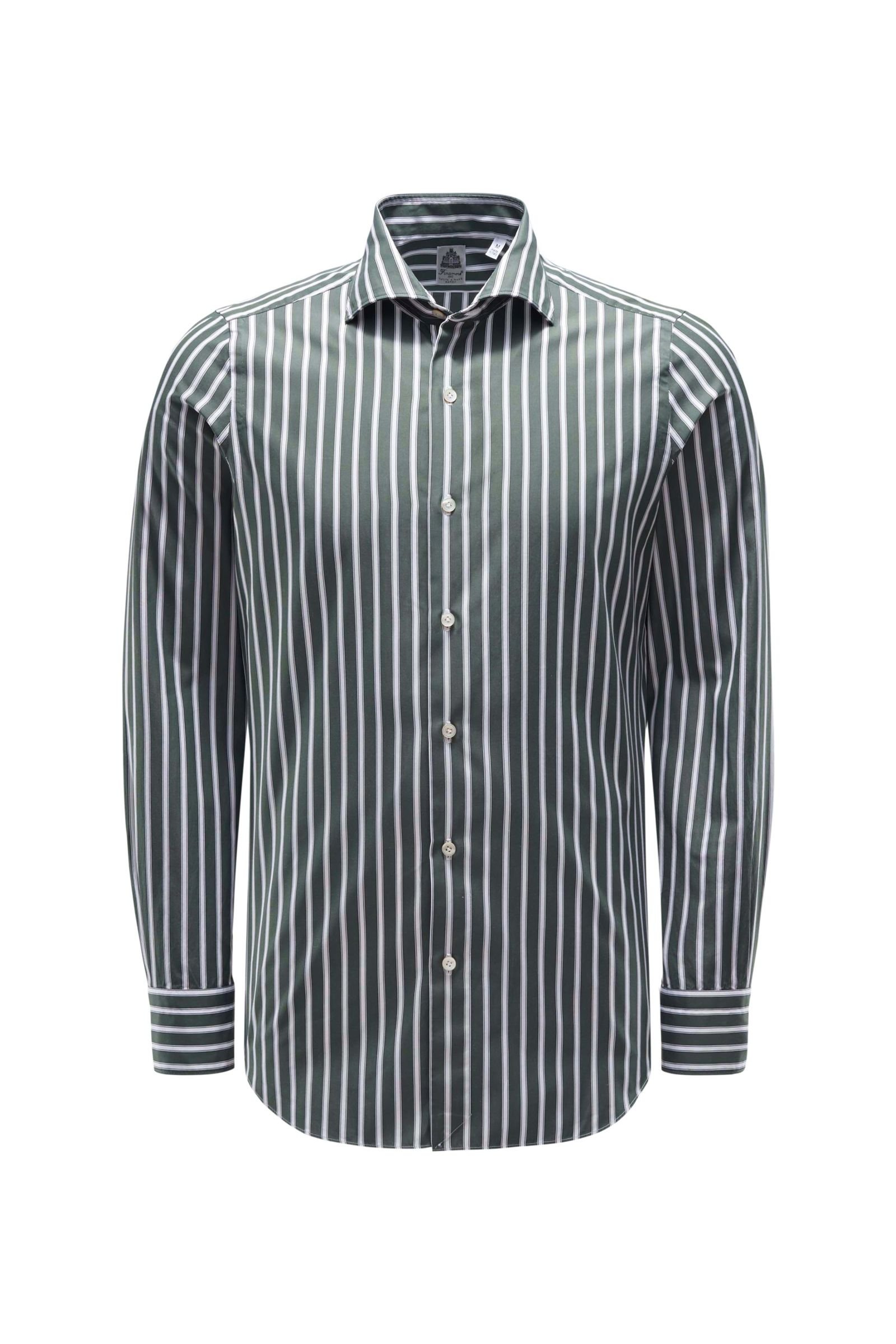 Casual shirt 'Simone Seattle' shark collar grey-green/white striped