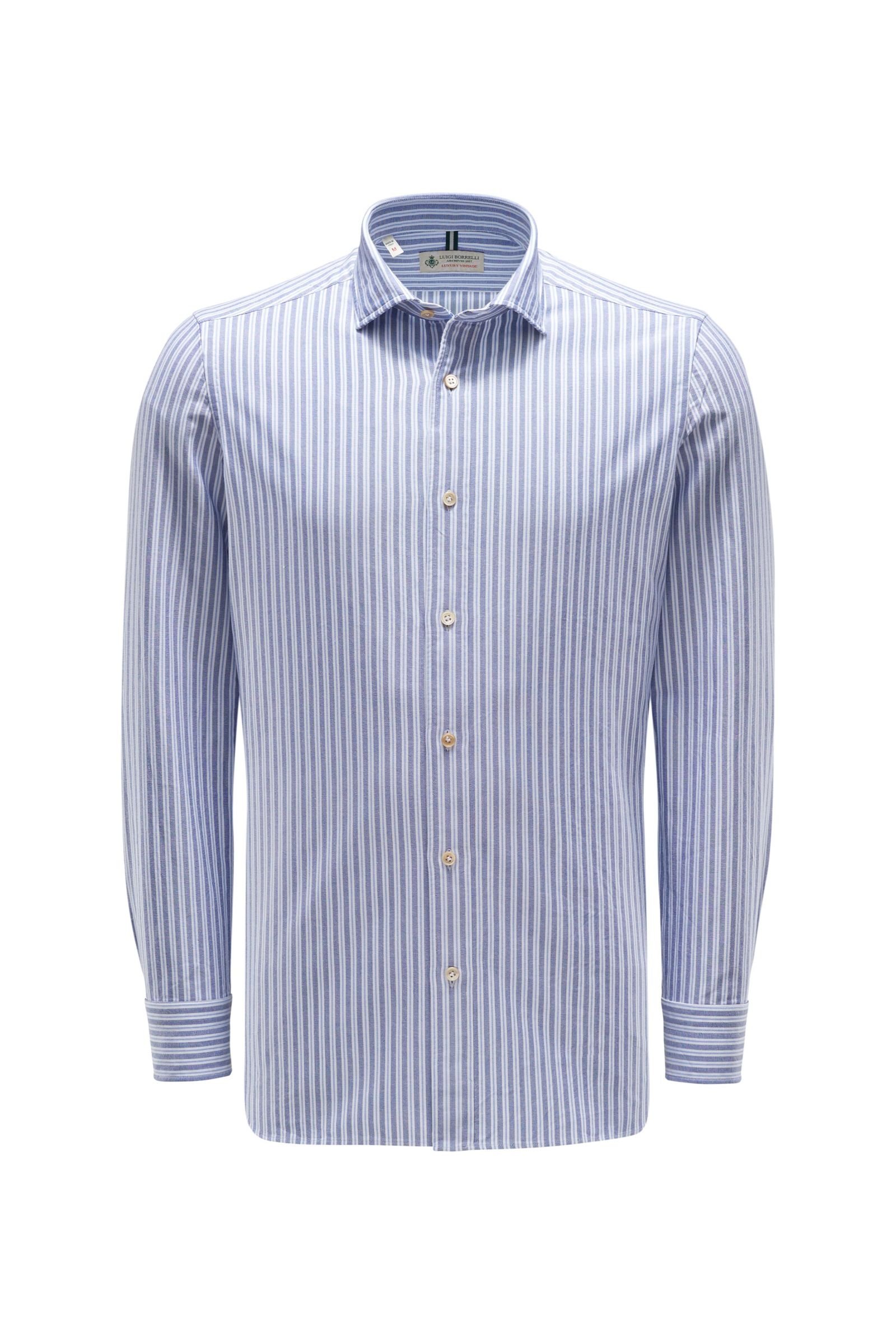 Casual shirt slim collar grey-blue/white striped