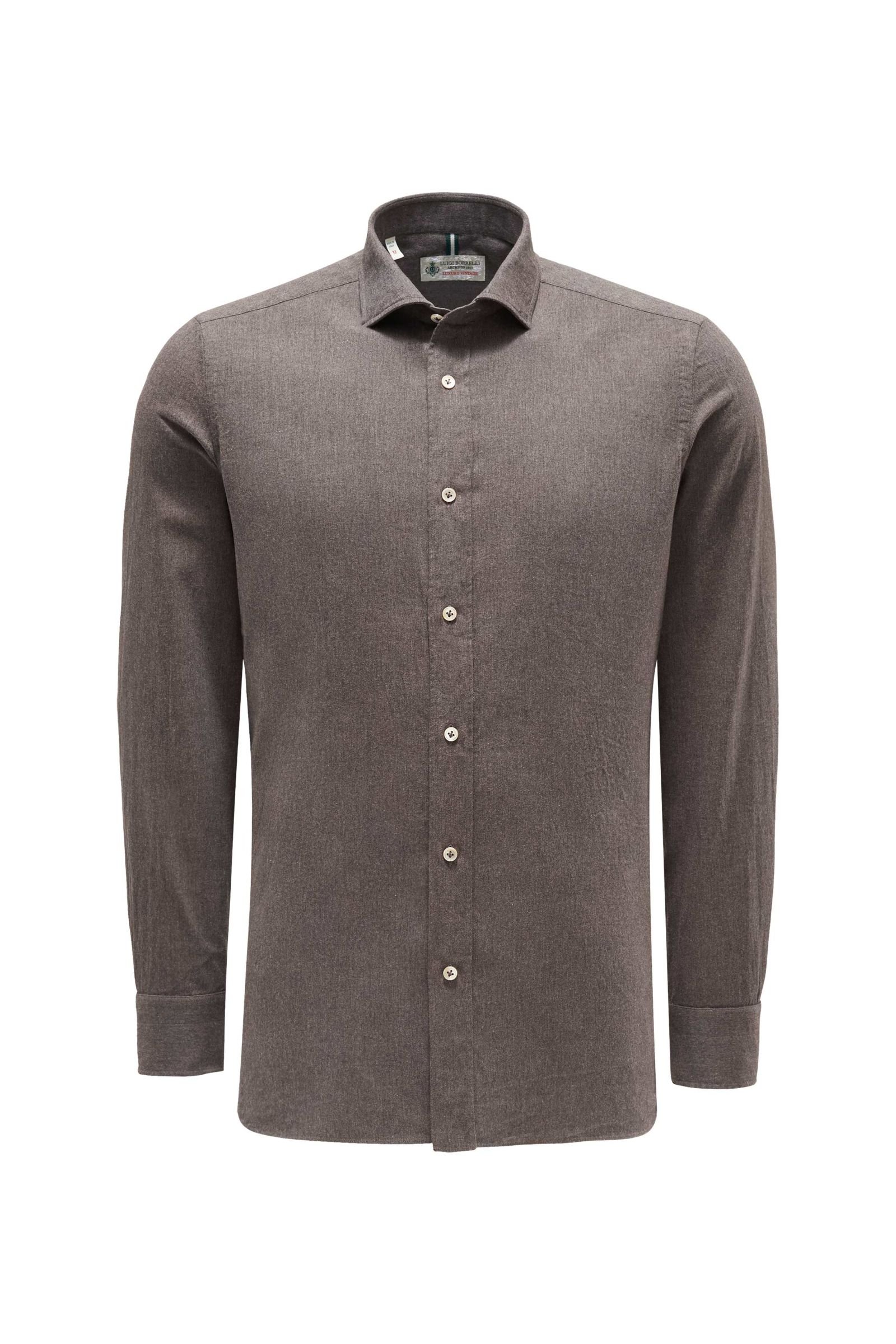 Casual shirt slim collar grey-brown