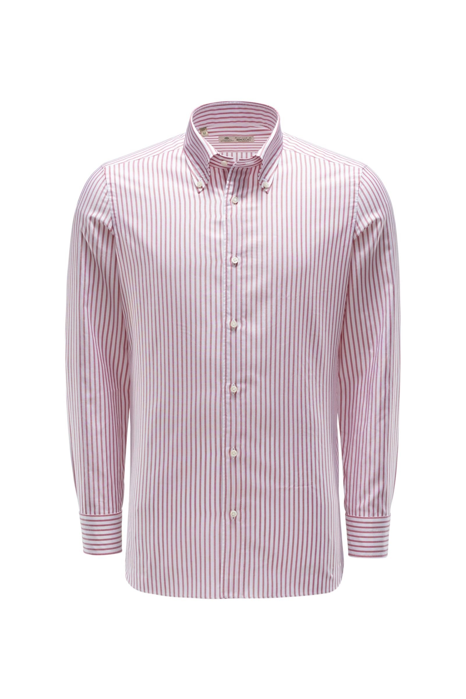 Oxfordhemd Button-Down-Kragen rot/weiß gestreift