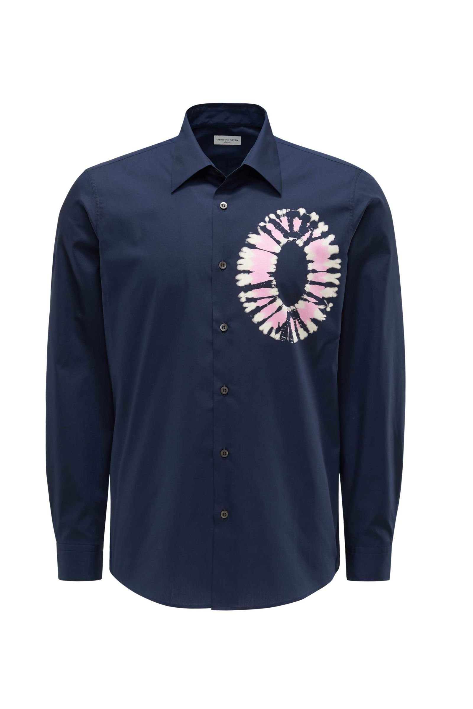 Casual shirt 'Curl' Kent collar navy patterned