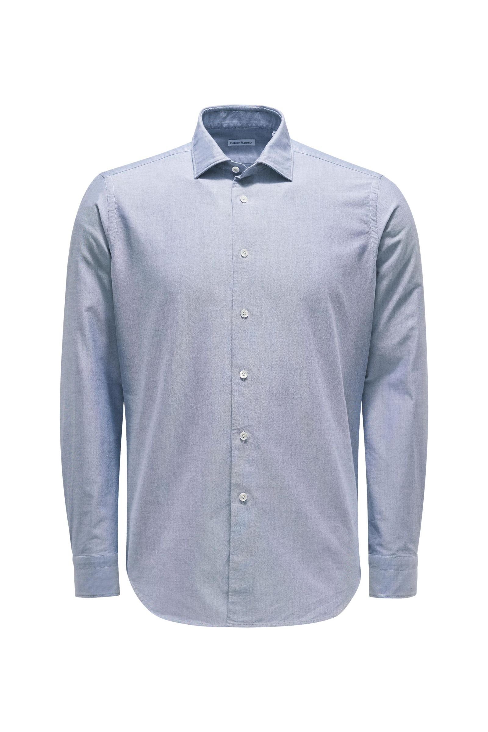 Oxford shirt 'Leo' slim collar grey-blue