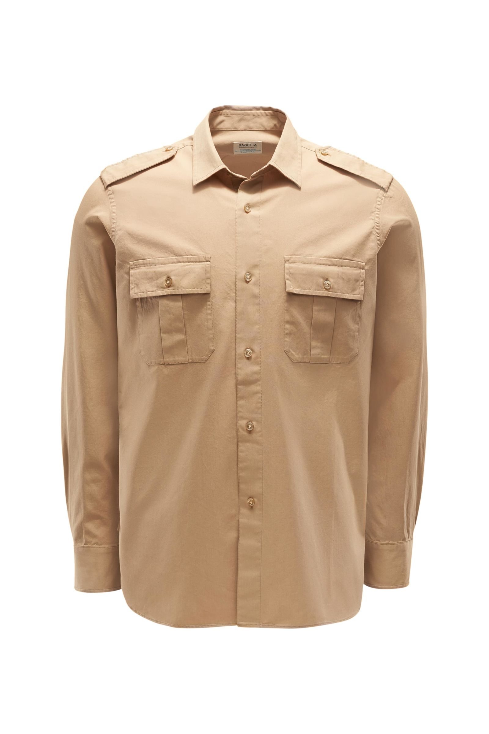 Casual shirt 'Pacific' slim collar light brown