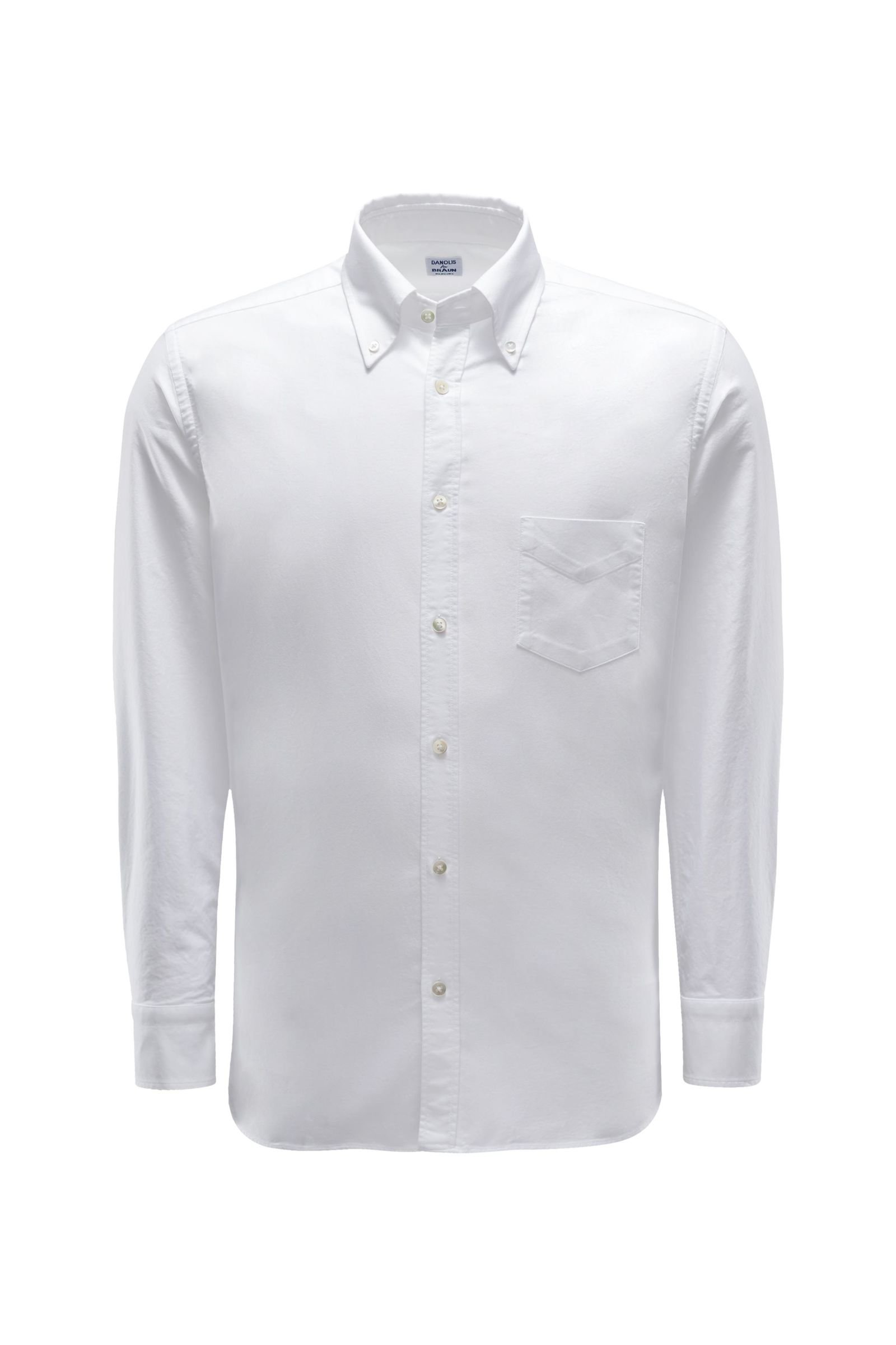 Oxfordhemd Button-Down-Kragen weiß
