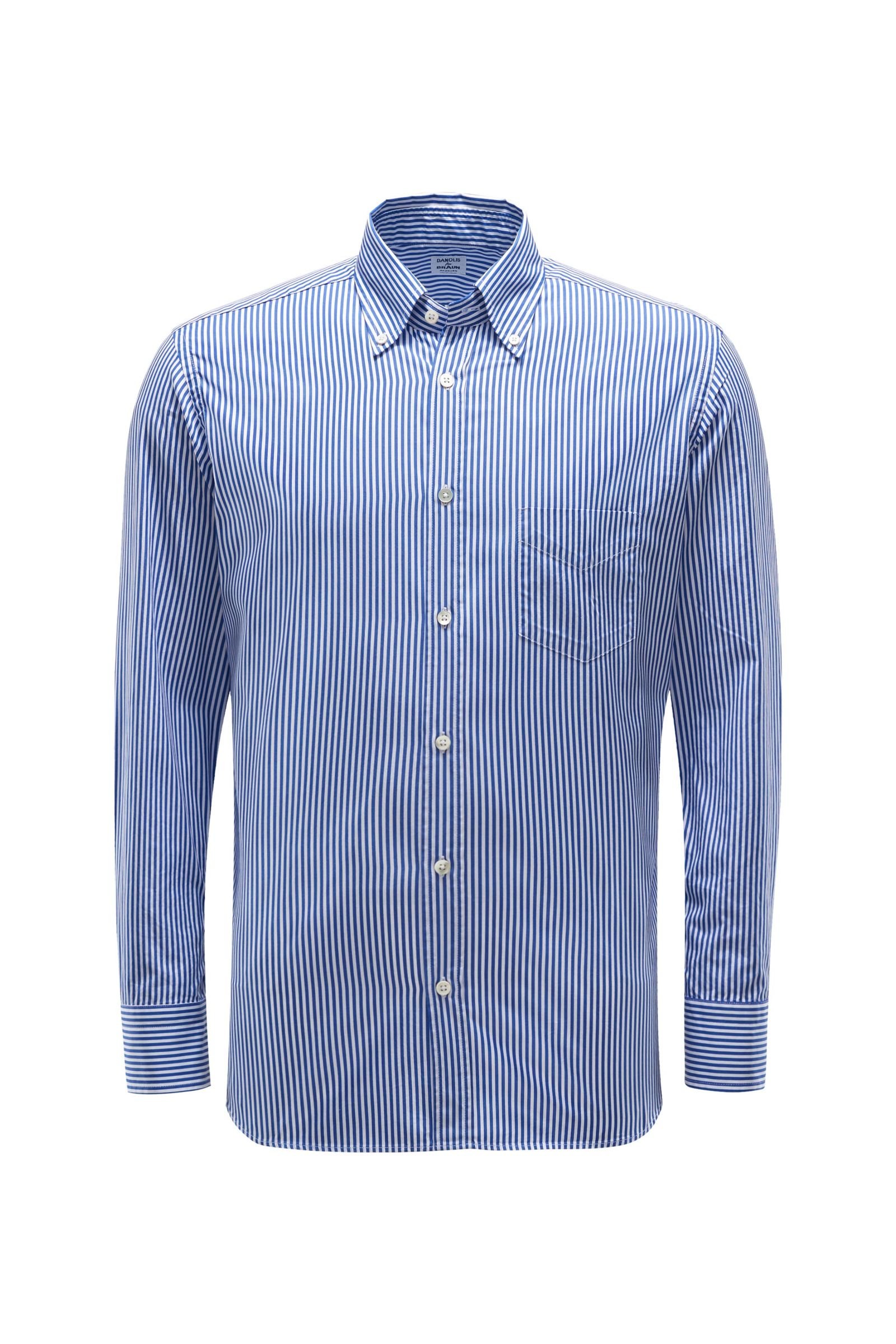 Casual shirt button-down collar blue/white striped