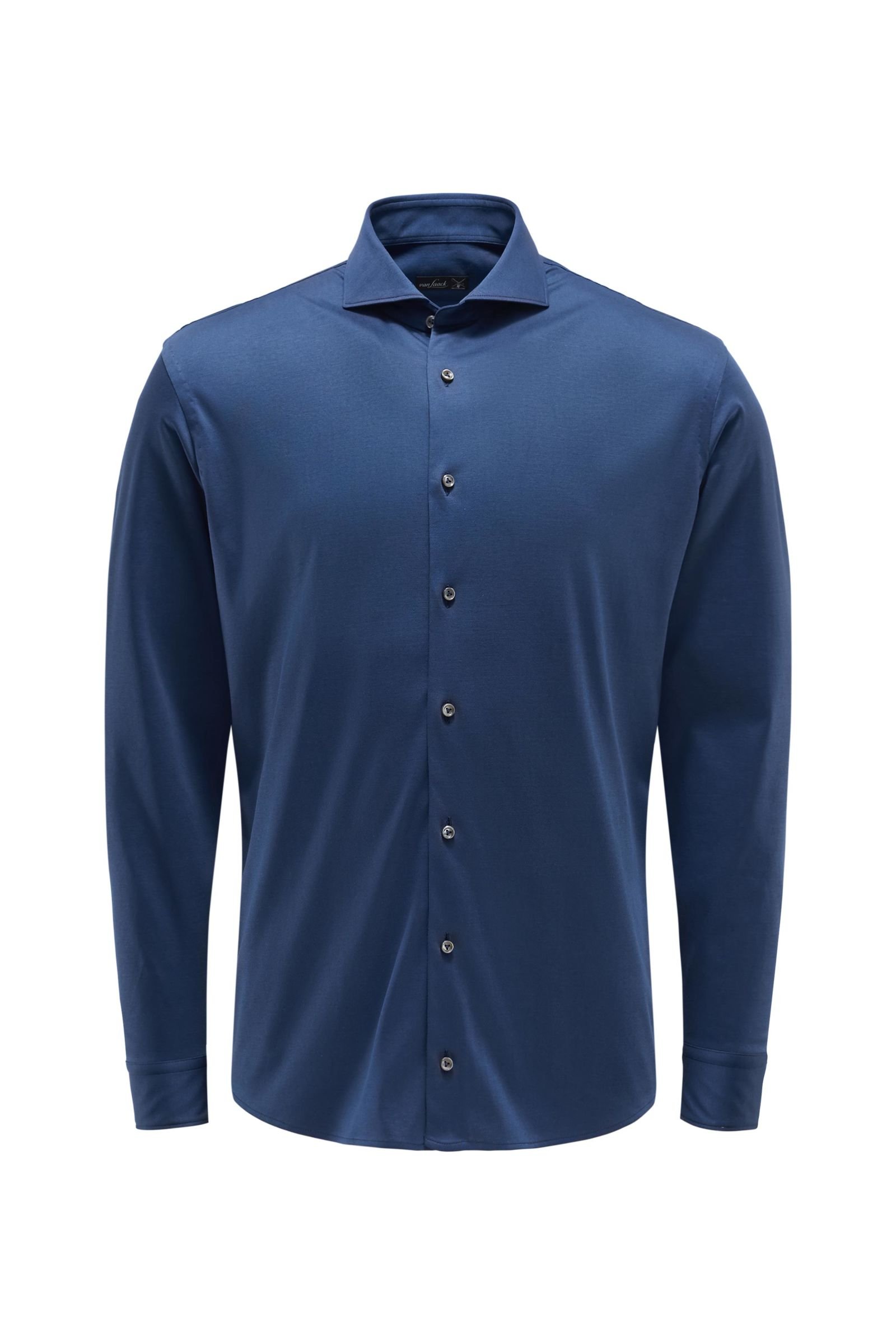 Jersey shirt slim collar 'M-Per-L' smoky blue