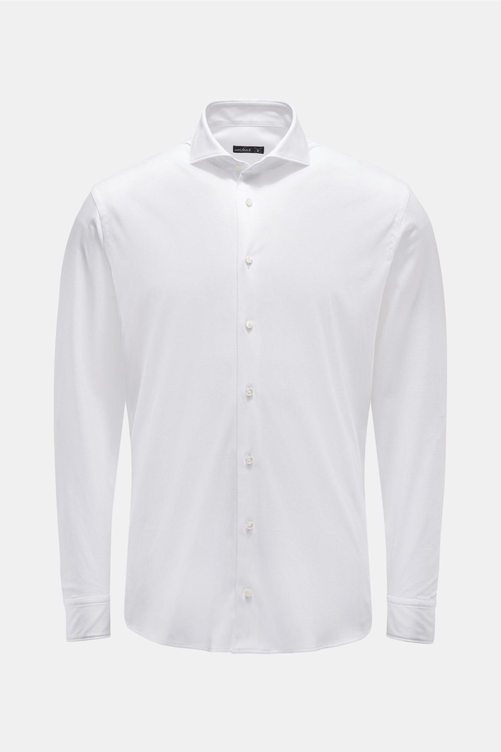 Jersey-Hemd schmaler Kragen 'M-Per-L' weiß