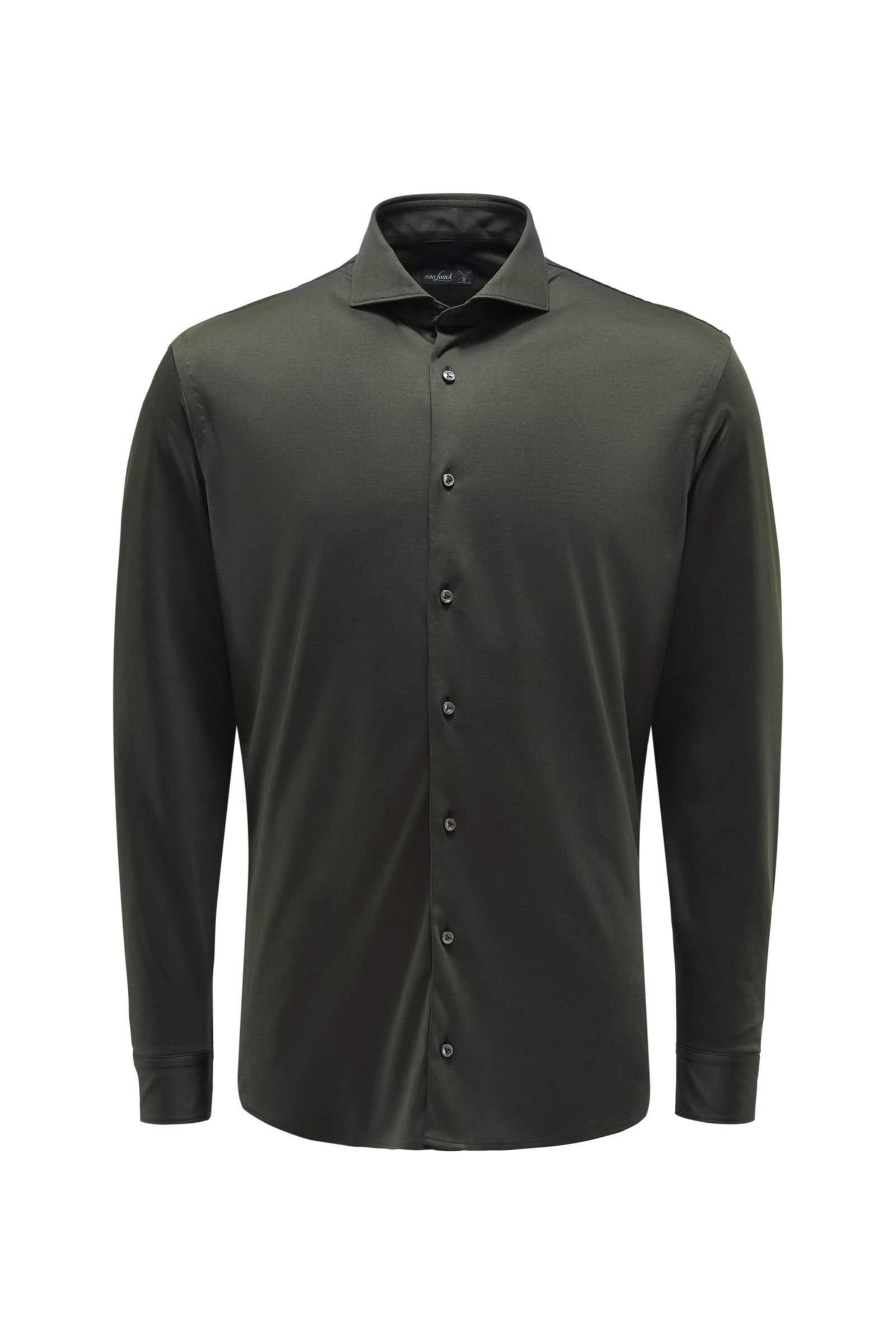 Jersey shirt slim collar 'M-Per-L' dark olive