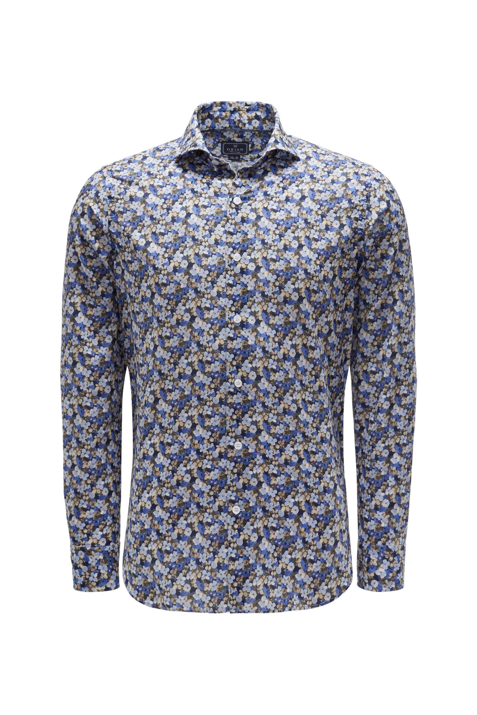 Casual shirt shark collar light blue patterned