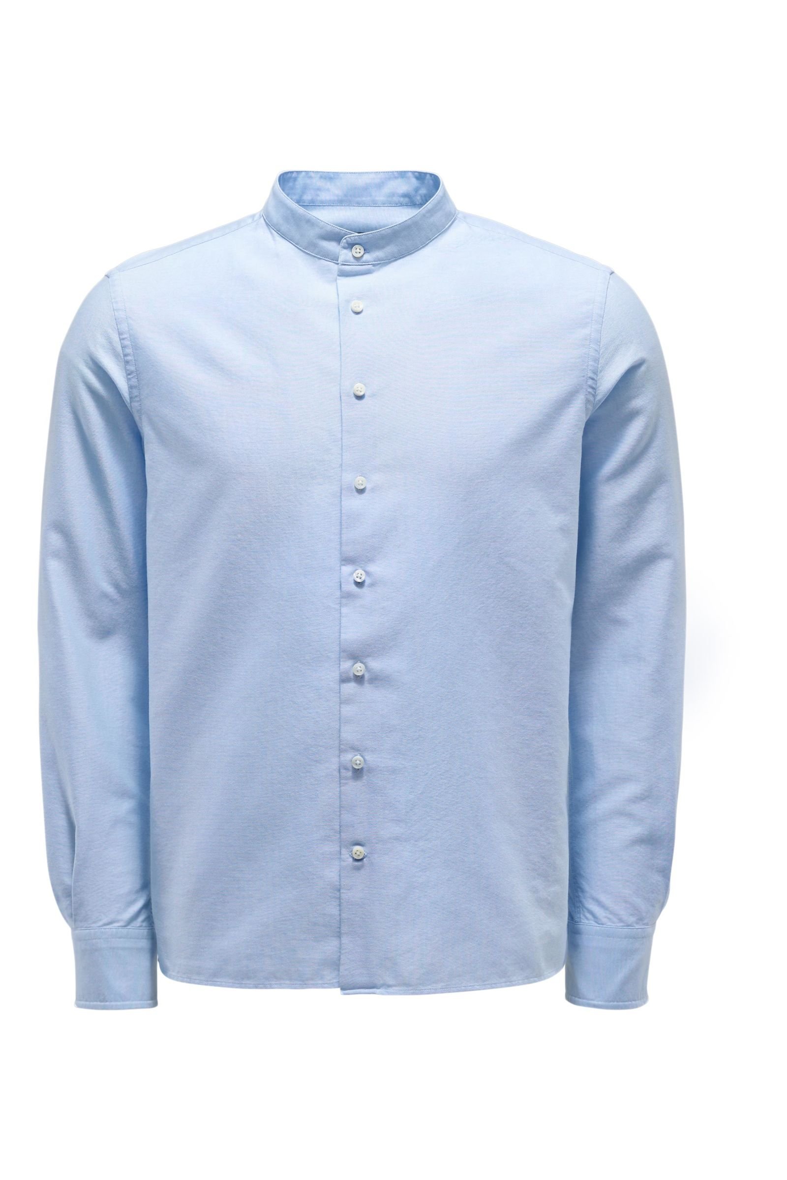 Oxford shirt granddad collar light blue