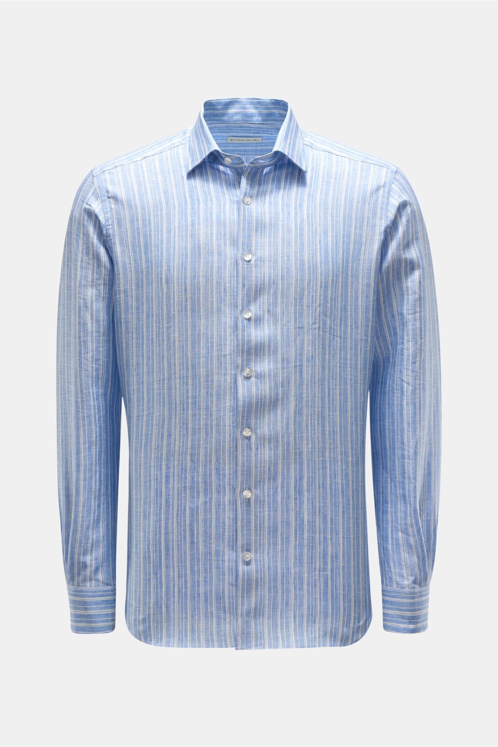 Casual shirt slim collar light blue striped