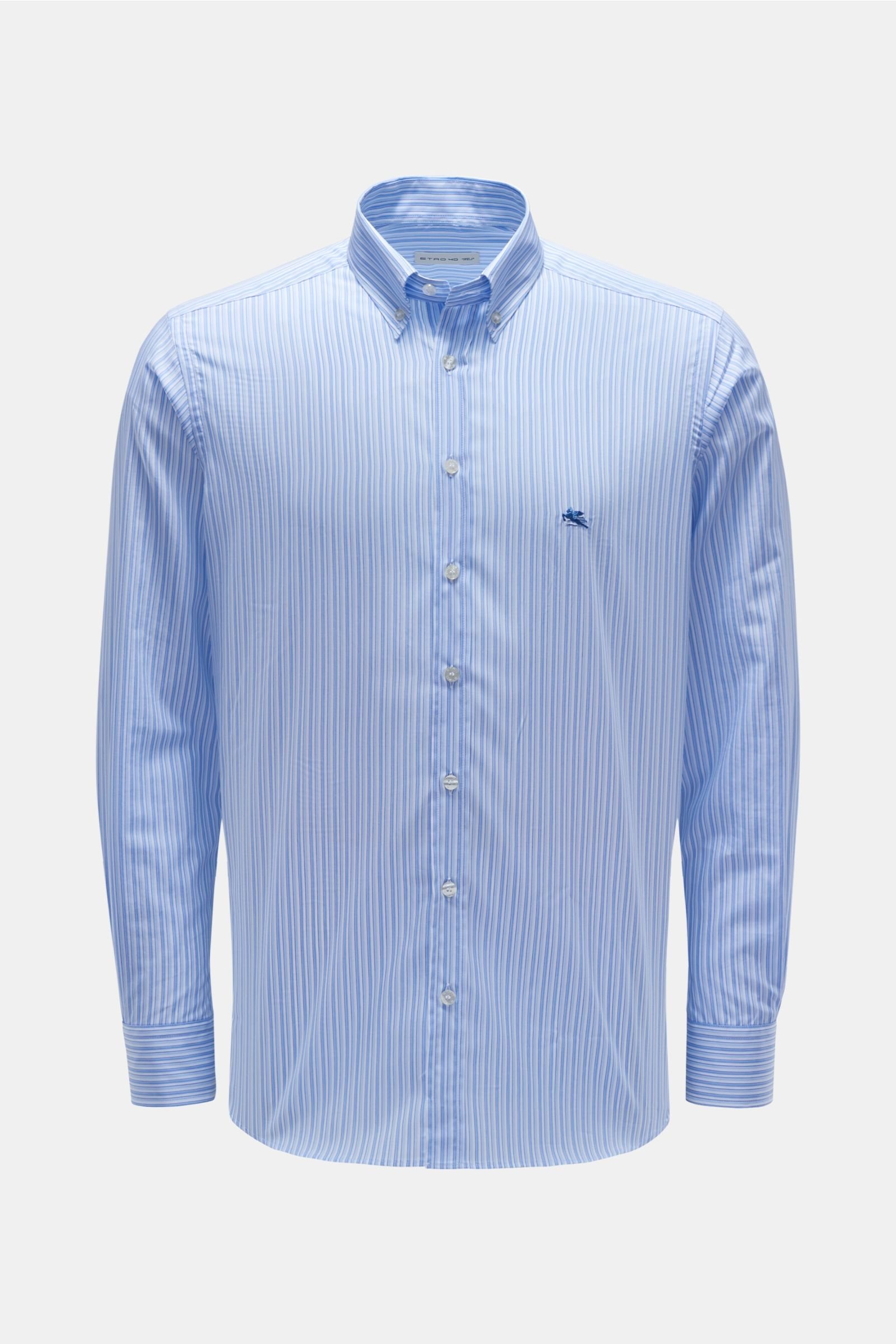 Casual shirt button-down collar light blue/pastel blue striped