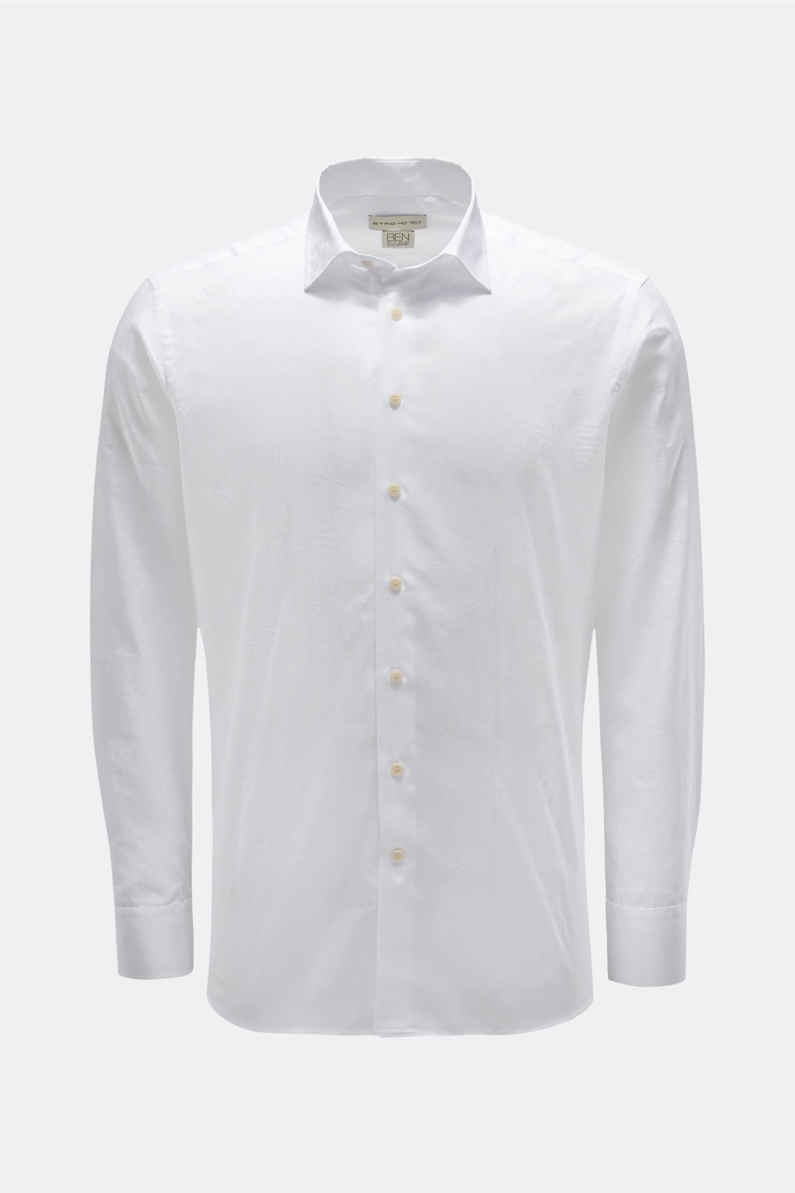 Jacquard shirt slim collar white patterned