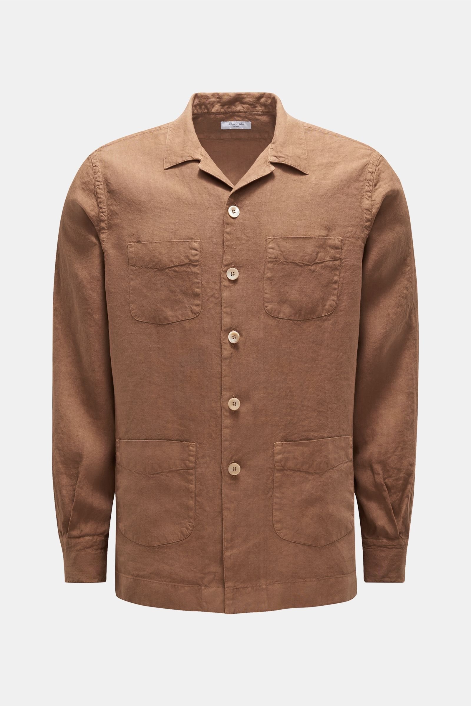 Linen overshirt light brown