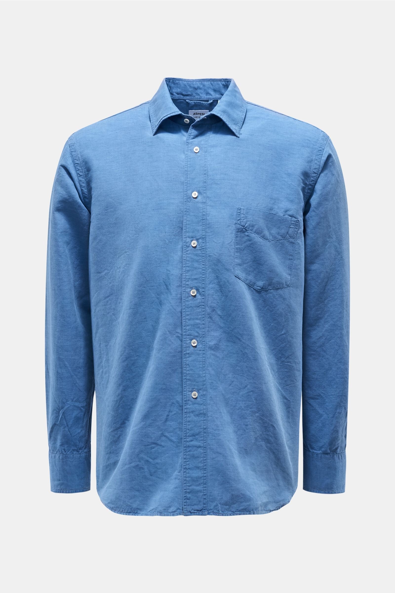Chambray shirt 'Fred' Kent collar smoky blue