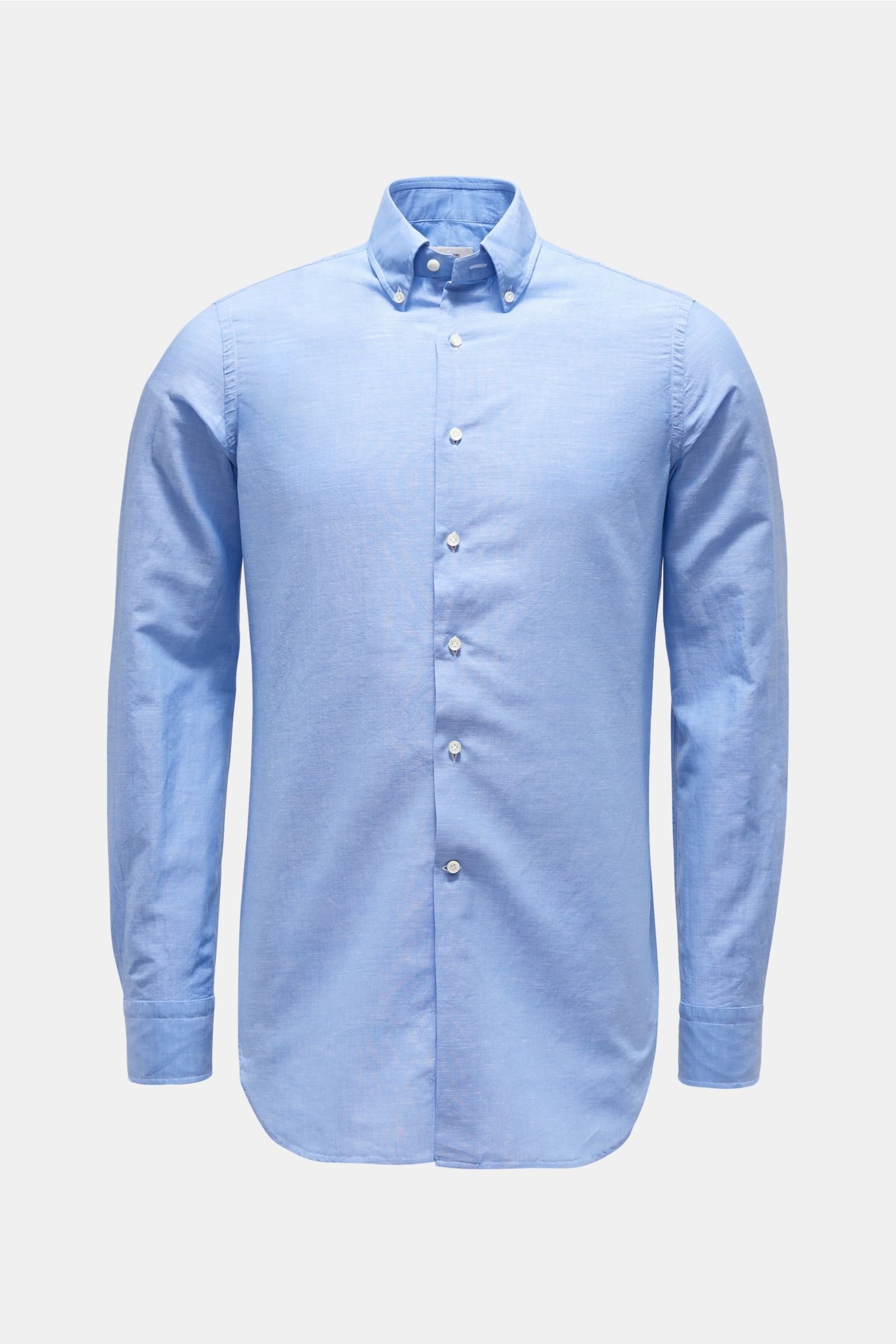 Casual shirt button-down collar light blue