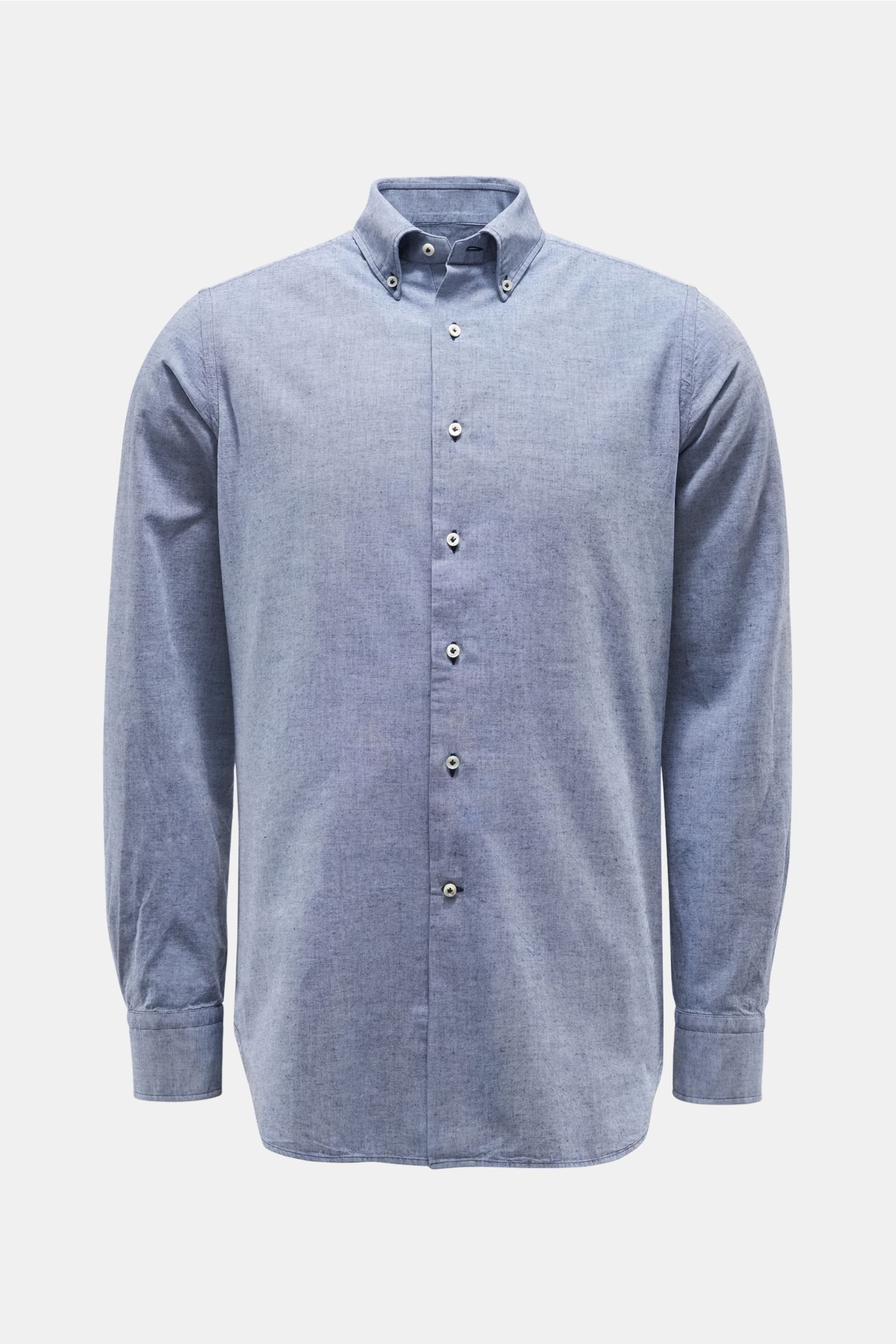 Casual Hemd Button-Down-Kragen graublau