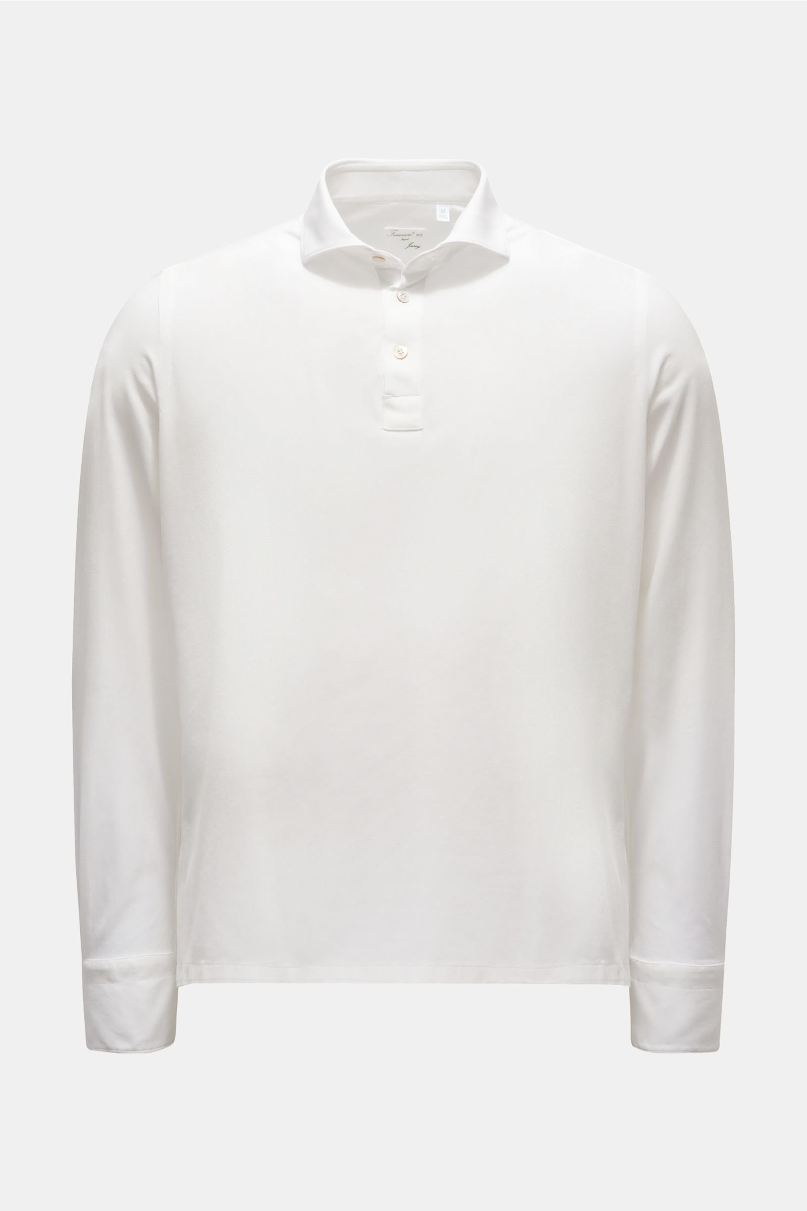 Long sleeve polo shirt 'Achille Orlando' off-white