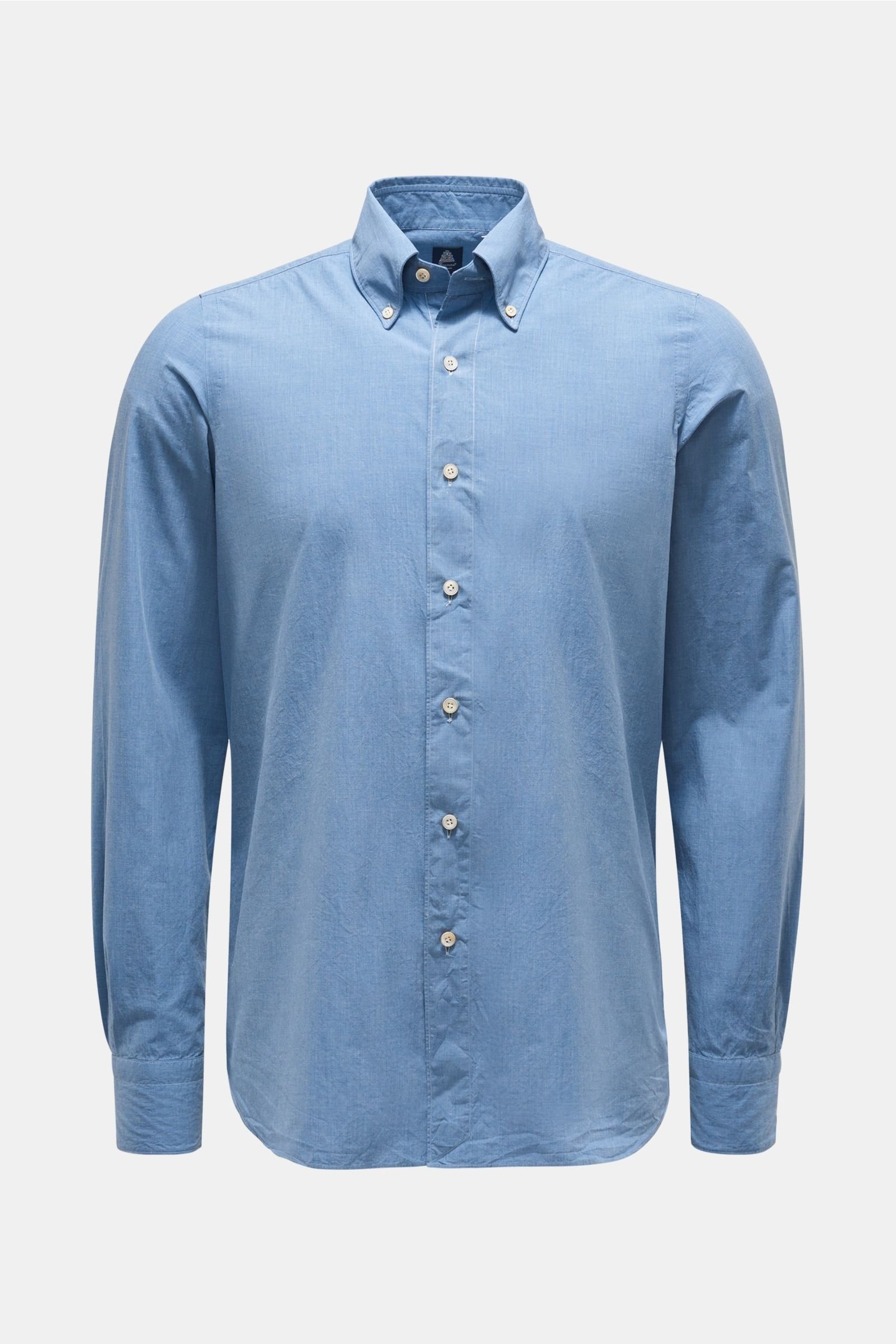 Casual shirt 'Leonardo Gaeta' button-down collar smoky blue