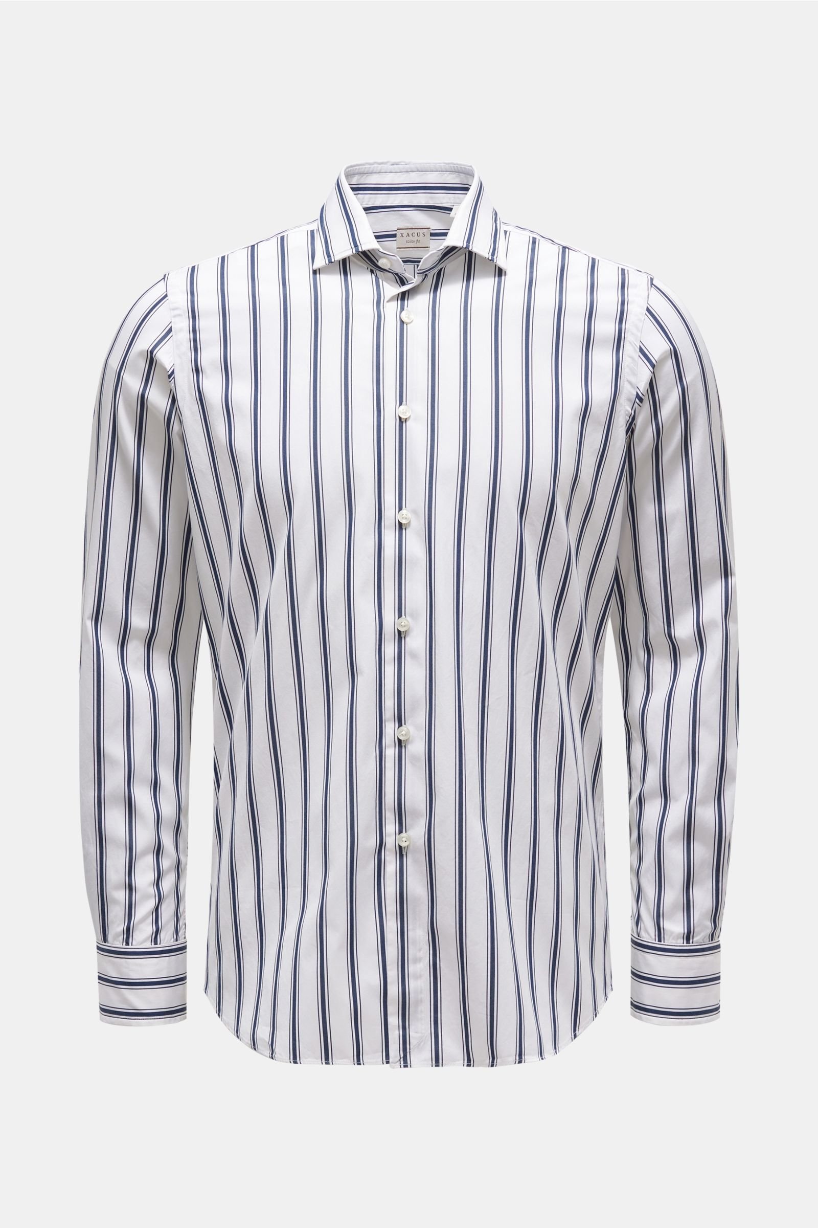 Casual shirt 'Tailor Fit' slim collar white/navy striped