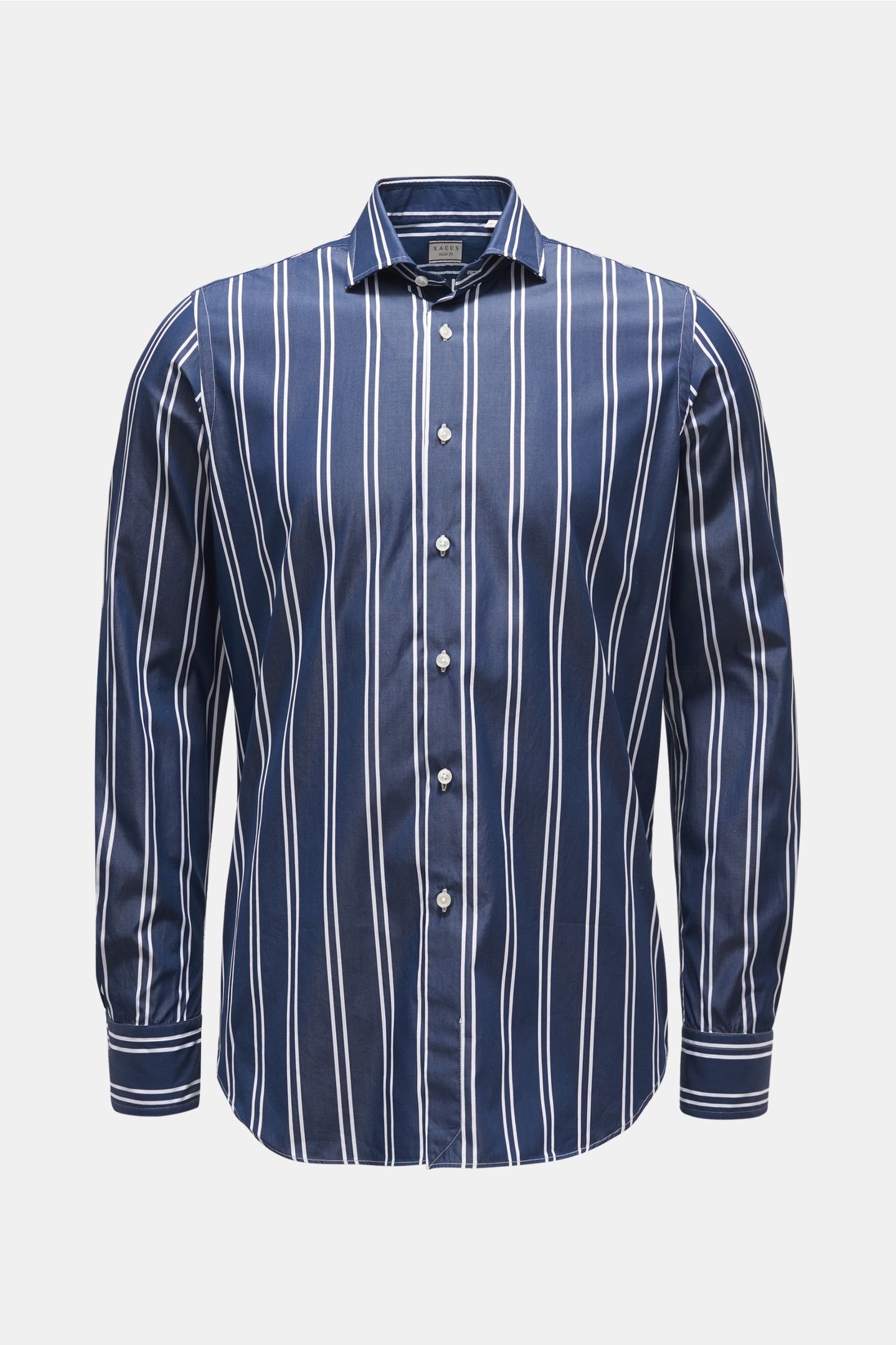 Casual shirt 'Tailor Fit' slim collar navy/white striped