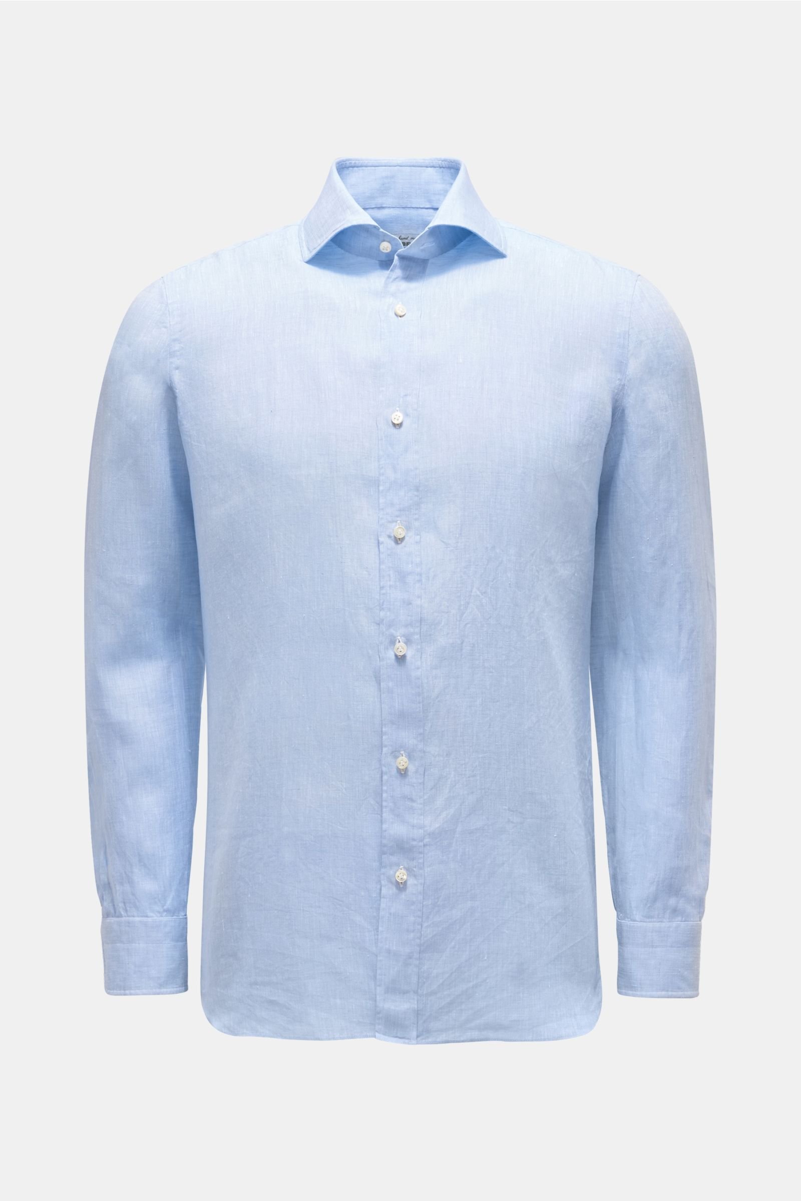 Linen shirt 'Ettore' shark collar light blue