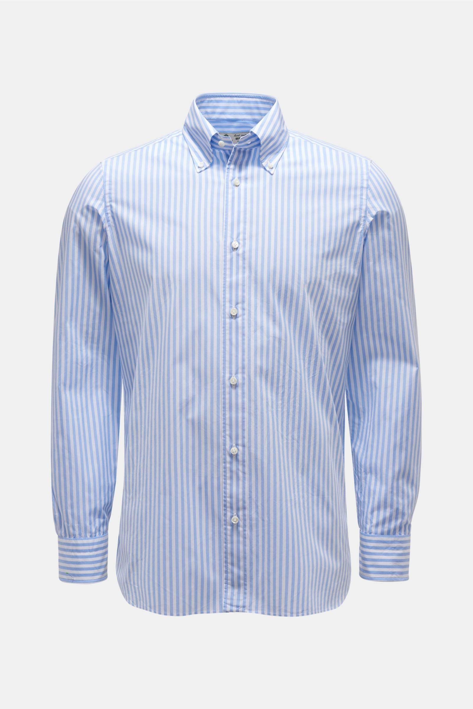 Casual shirt button-down collar light blue/white striped