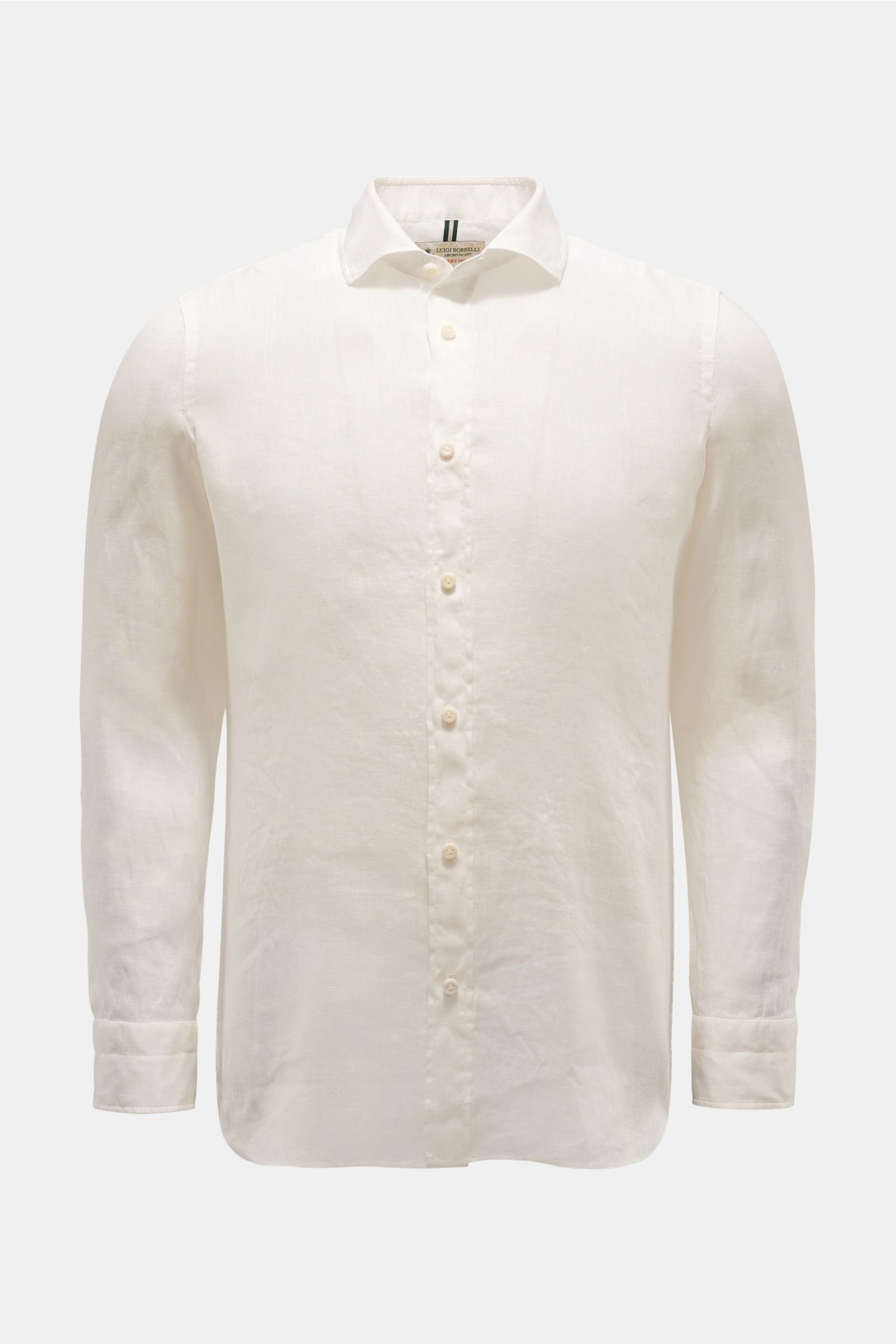 Linen shirt 'Positano' shark collar off-white