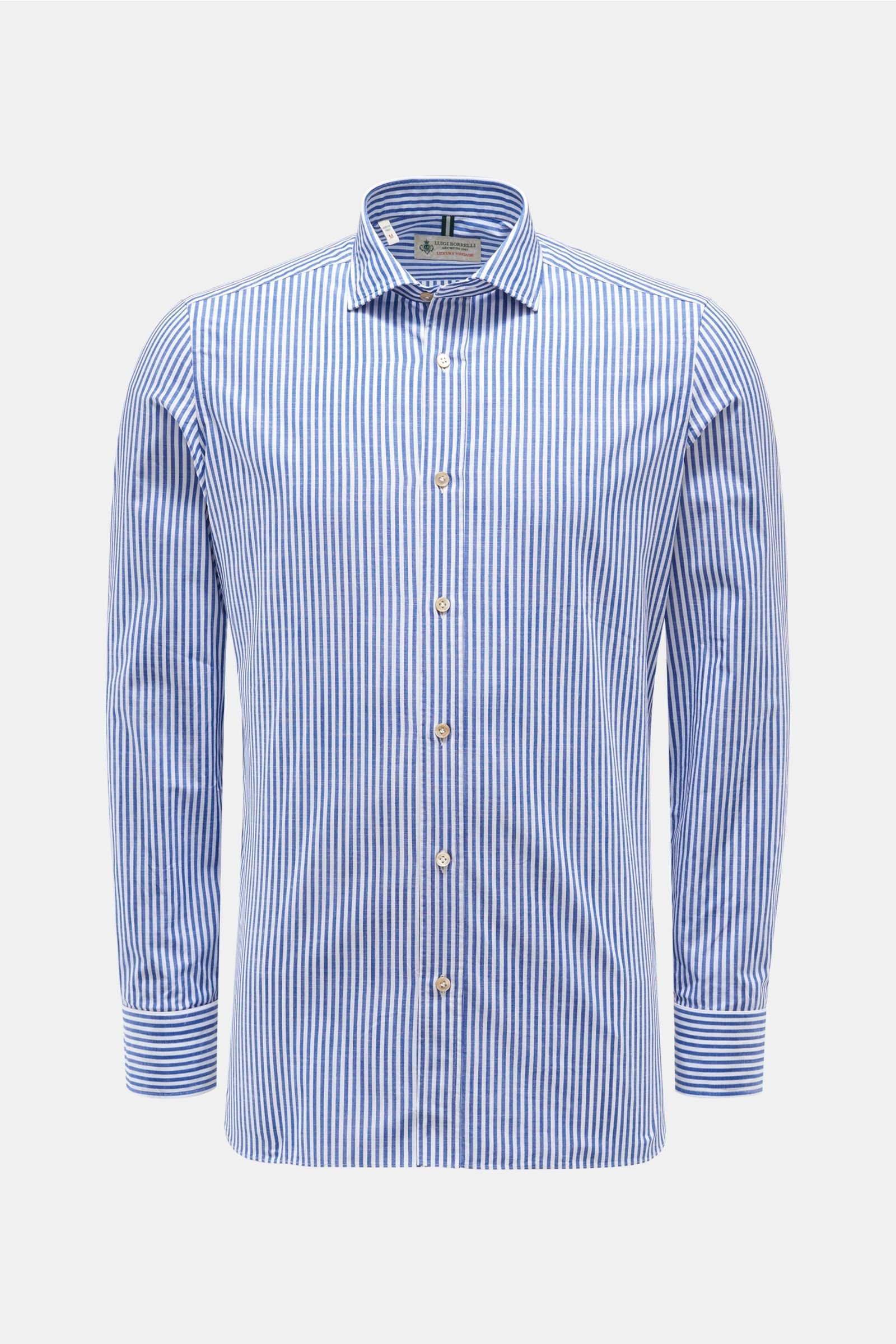 Casual shirt shark collar white/dark blue striped