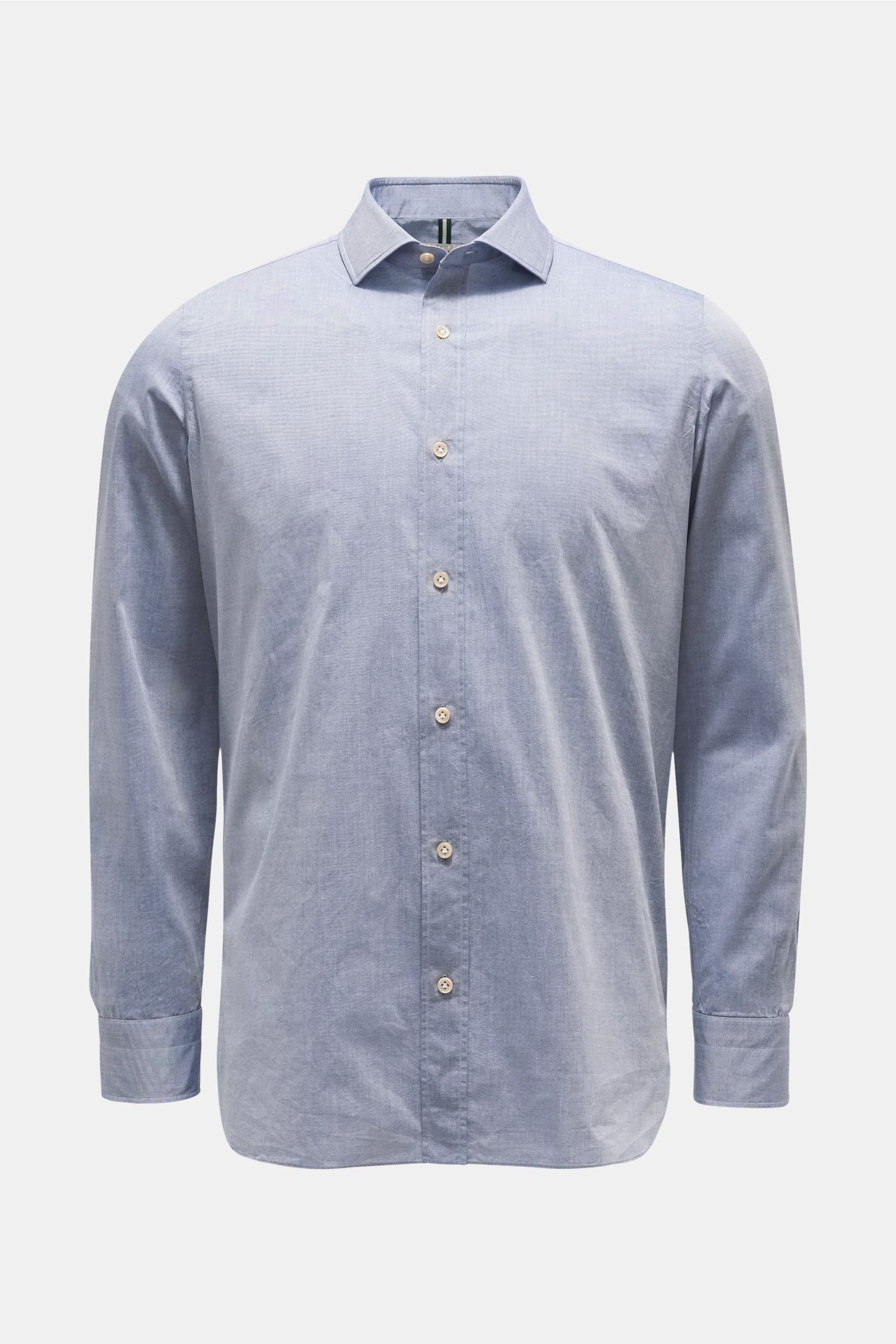 Chambray shirt slim collar smoky blue