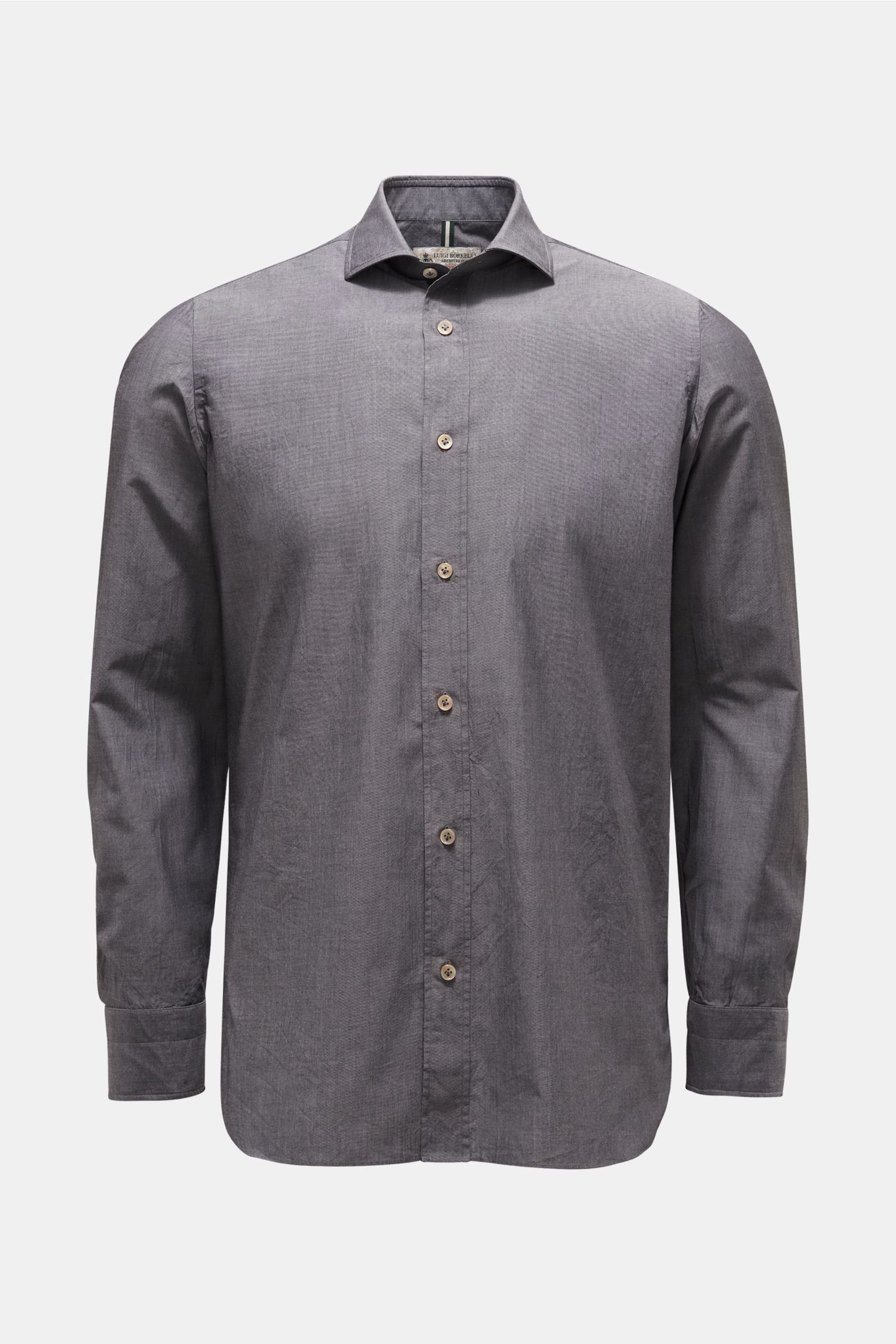 Chambray shirt narrow collar grey