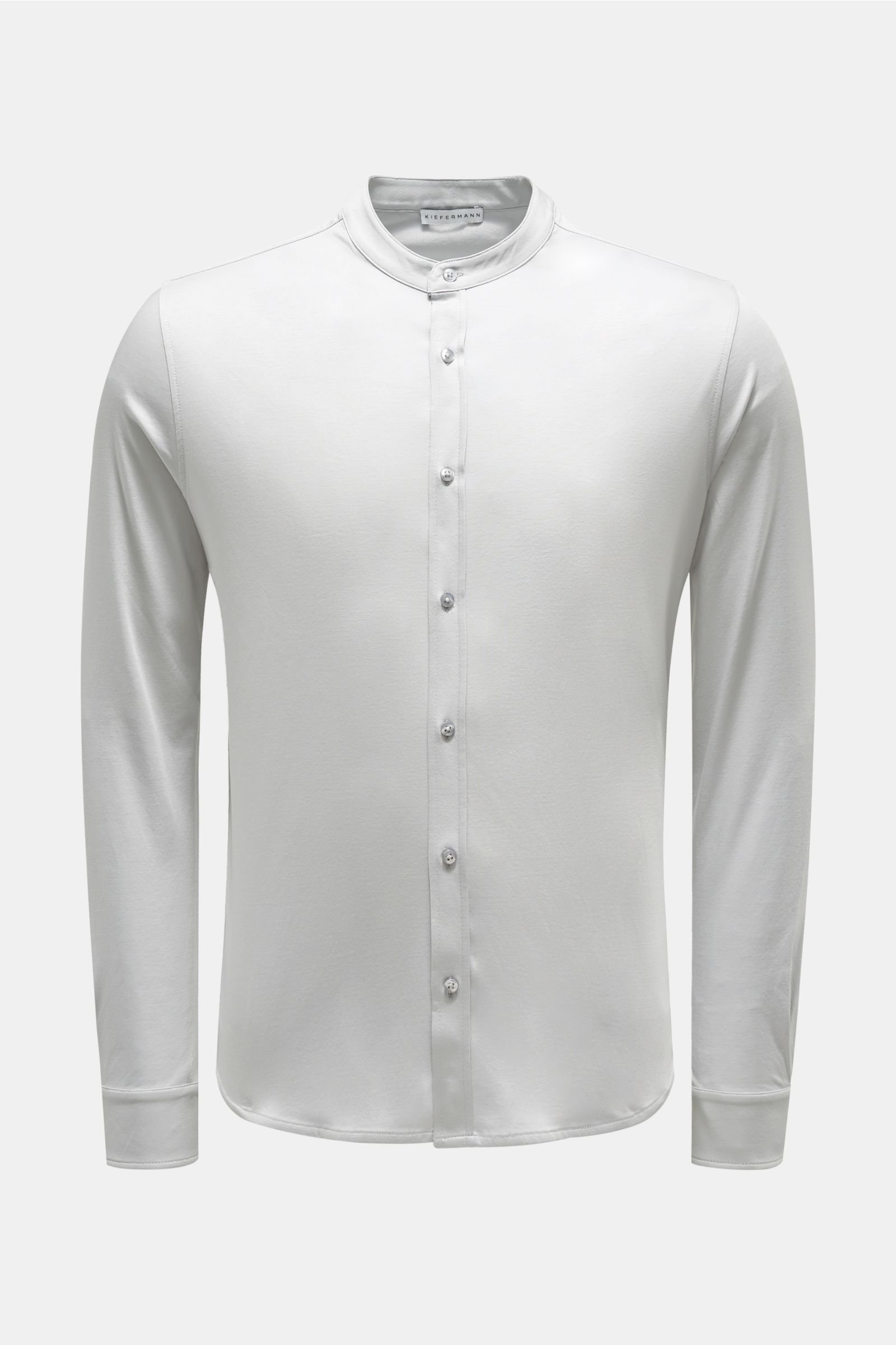 Jersey shirt 'Antonio' grandad collar light grey
