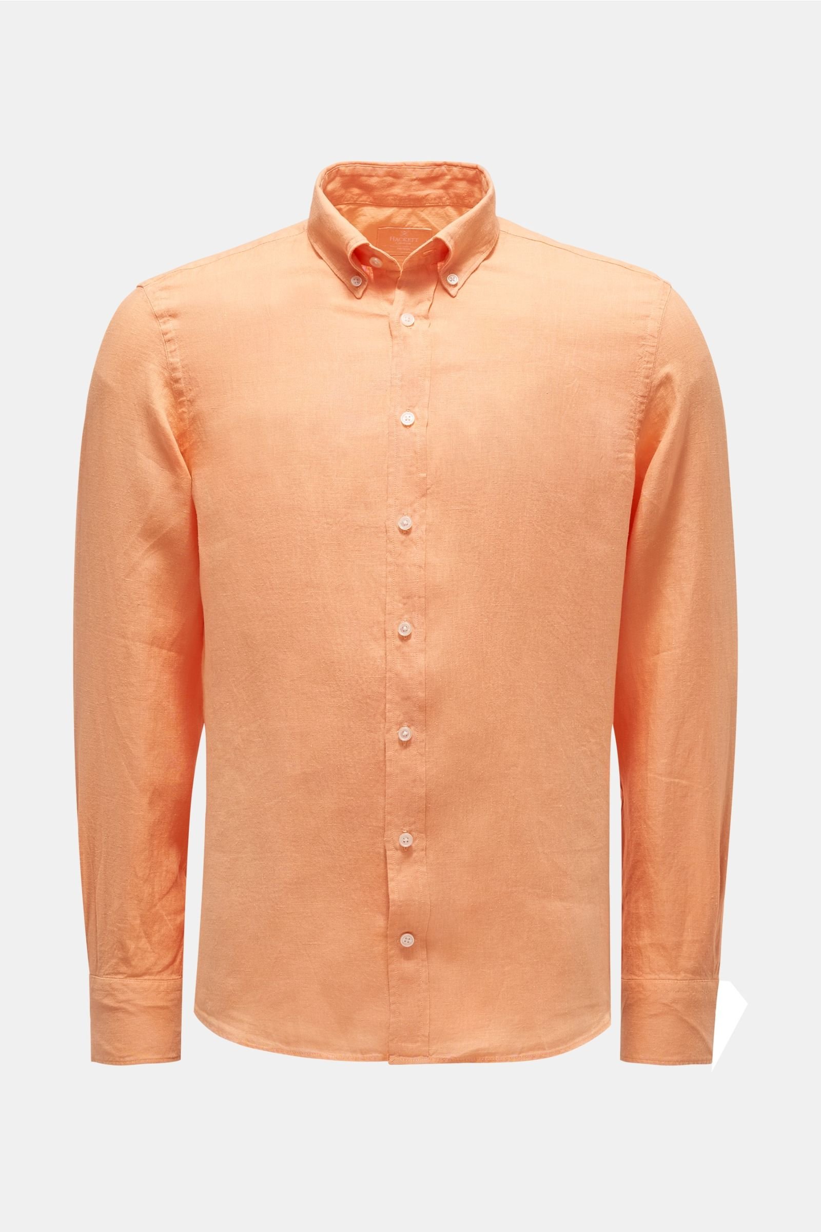 Linen shirt button-down collar orange