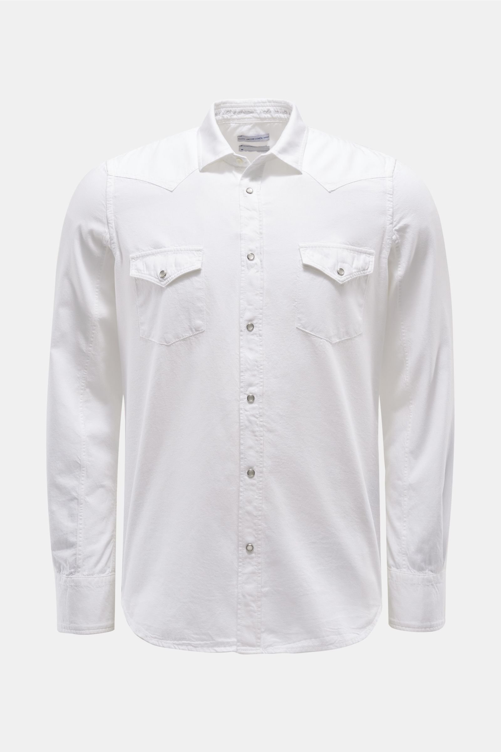Denim shirt narrow collar white
