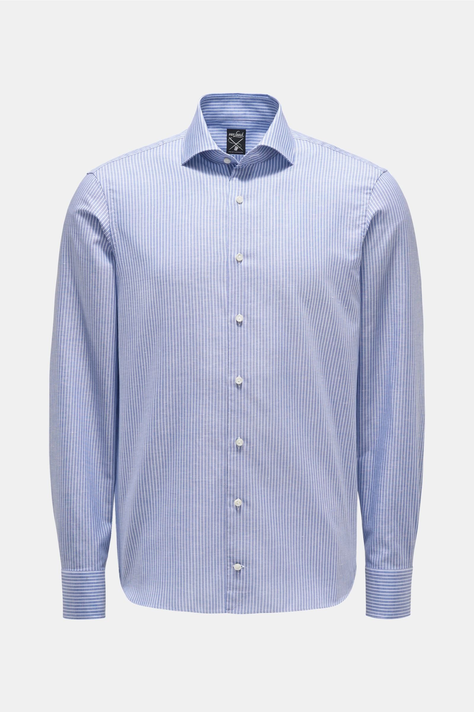Casual shirt 'Mivara Tailor Fit' shark collar grey-blue/white striped