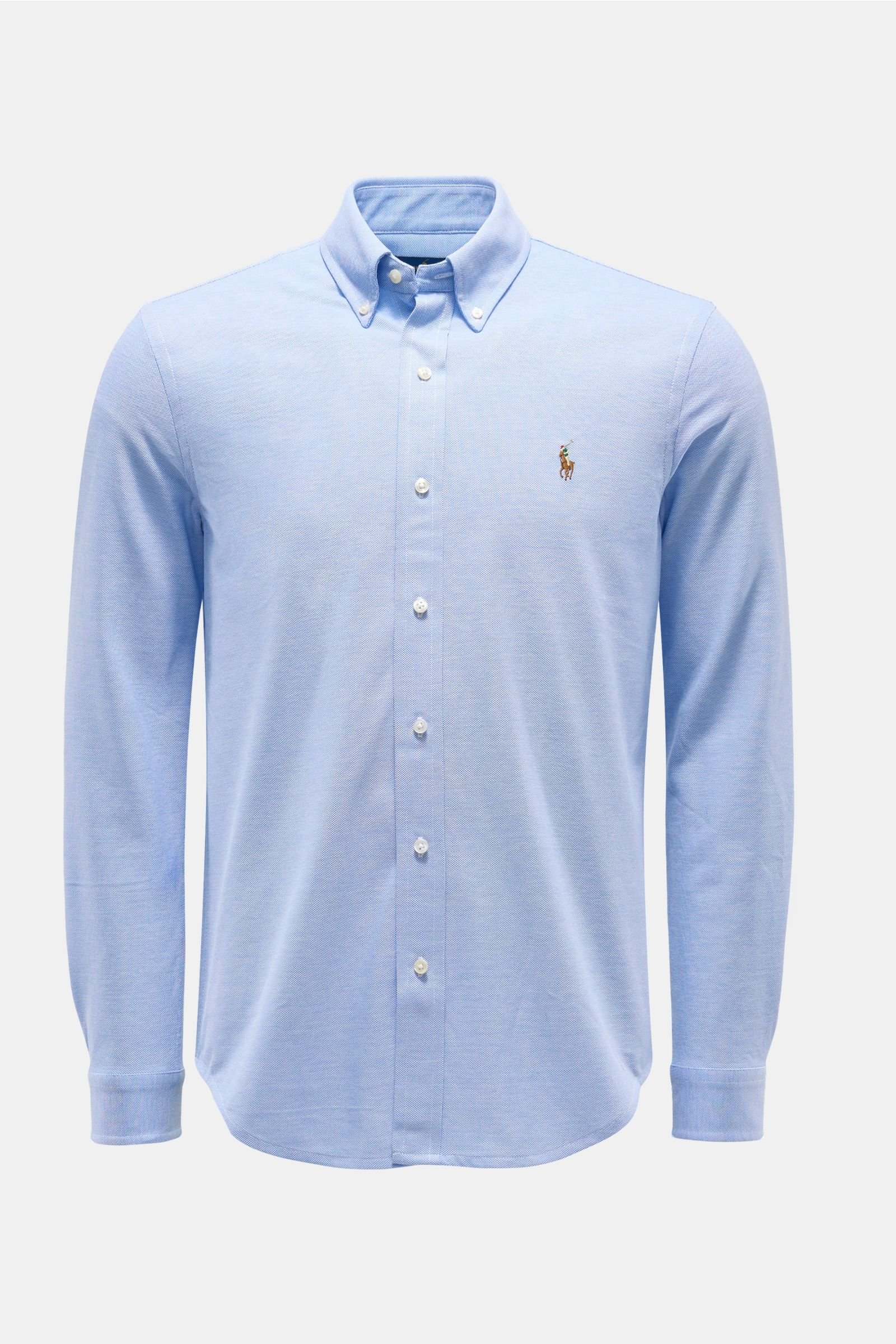 Oxfordhemd Button-Down-Kragen rauchblau
