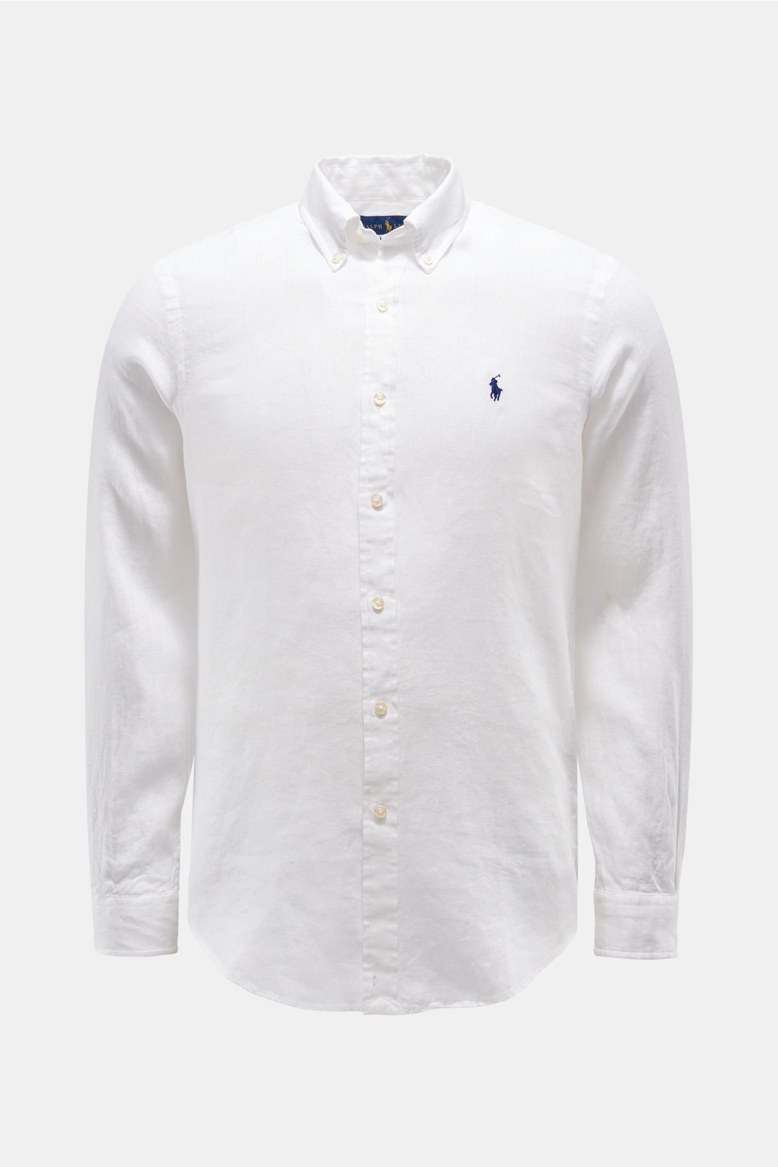 Linen shirt button-down collar white
